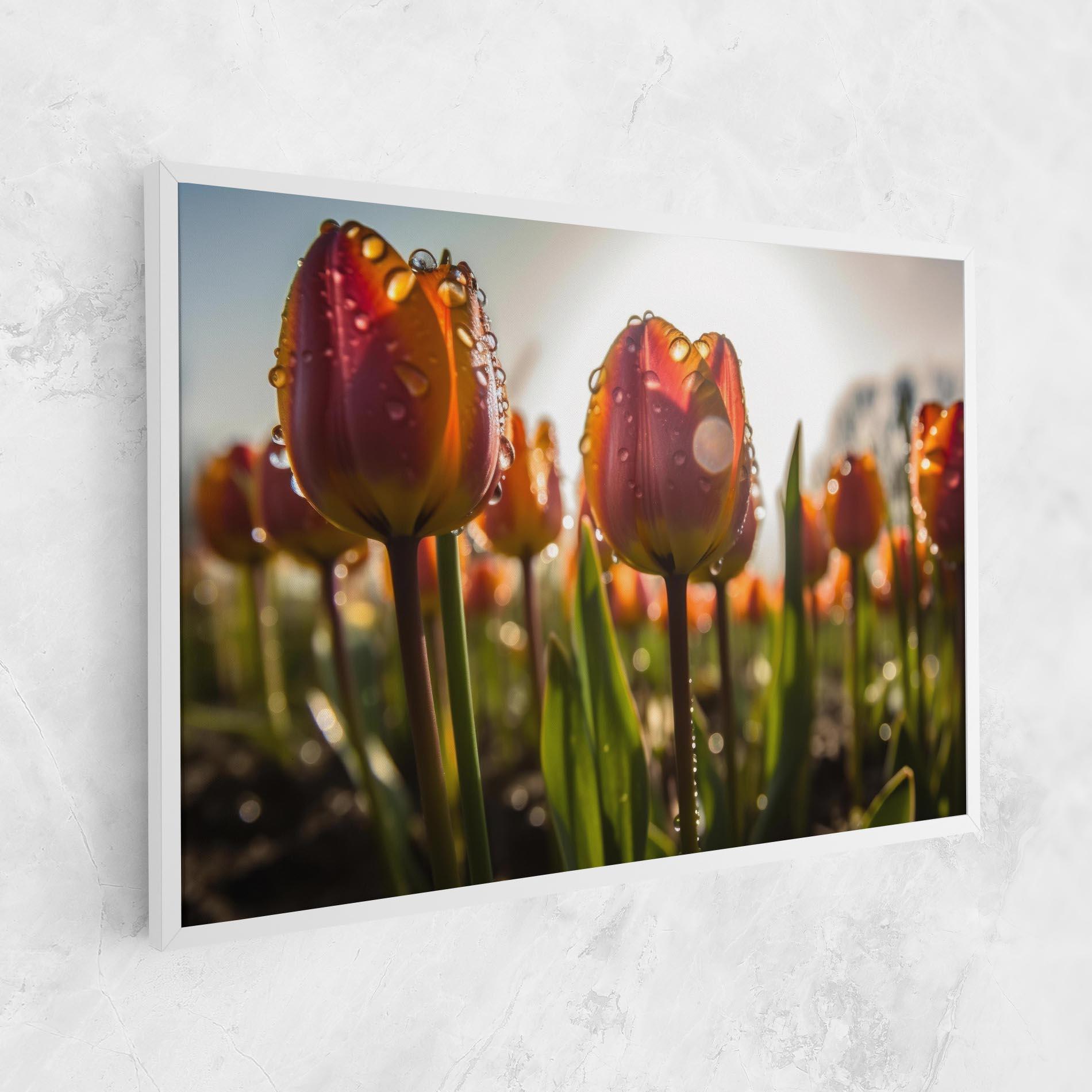 Tablou Canvas Orange Tulips After Rain mockup 1