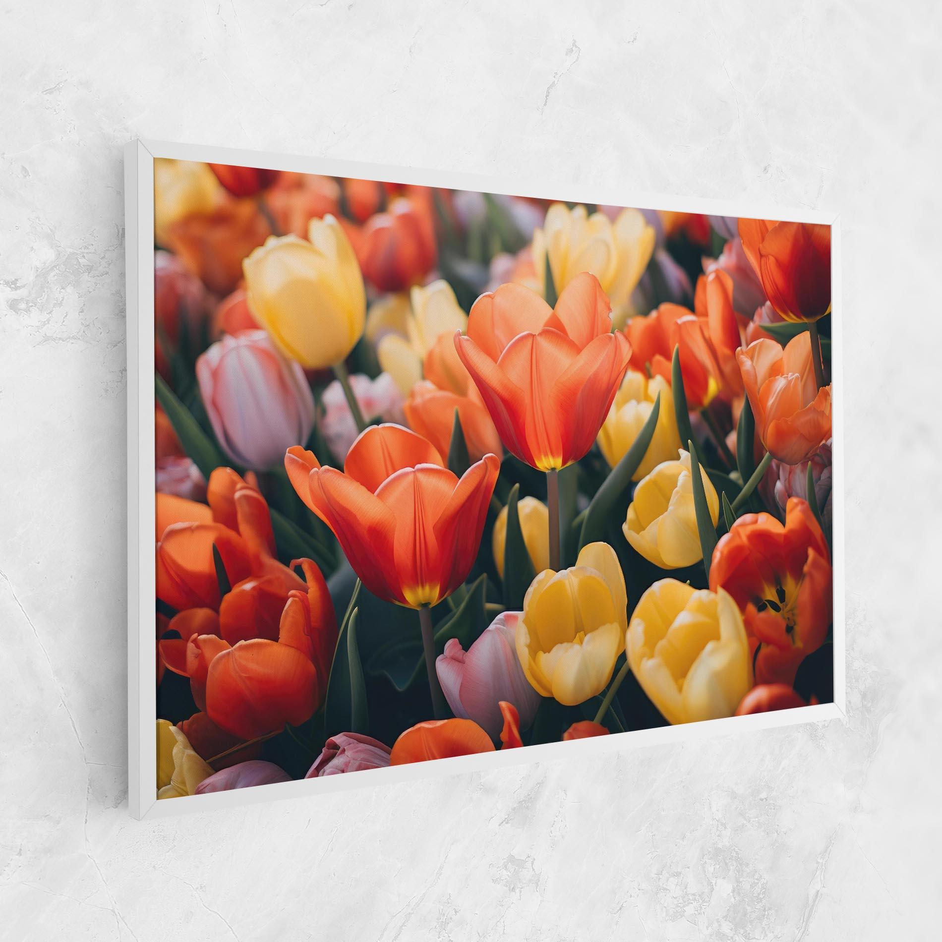 Tablou Canvas Orange Yellow Tulips mockup 1