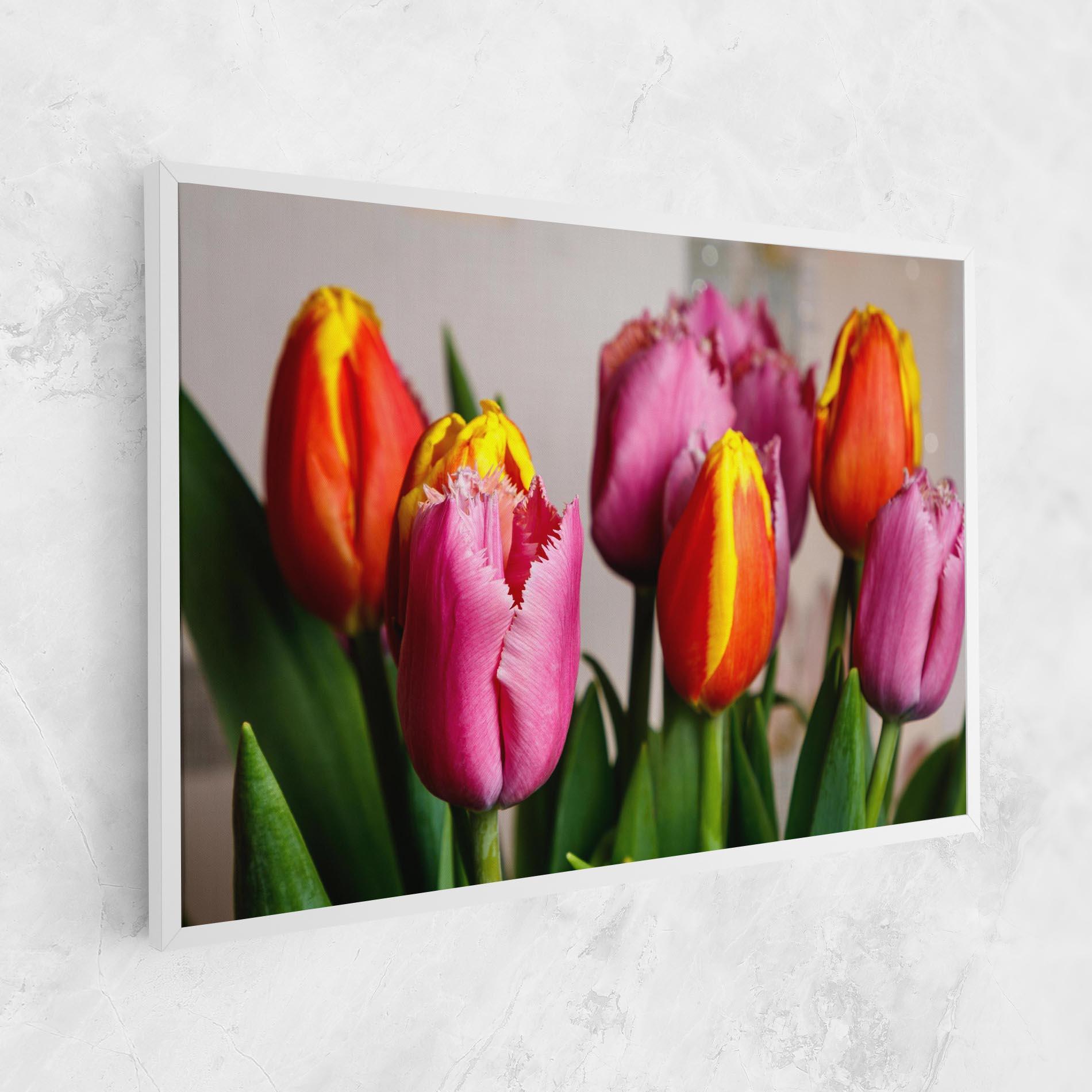 Tablou Canvas Pink Orange Tulips mockup 1