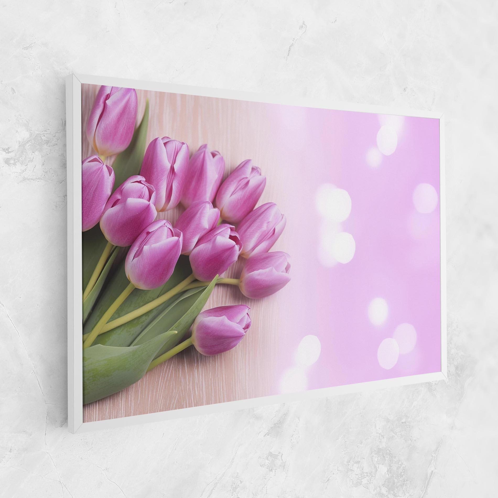 Tablou Canvas Pink Tulip Flowers mockup 1