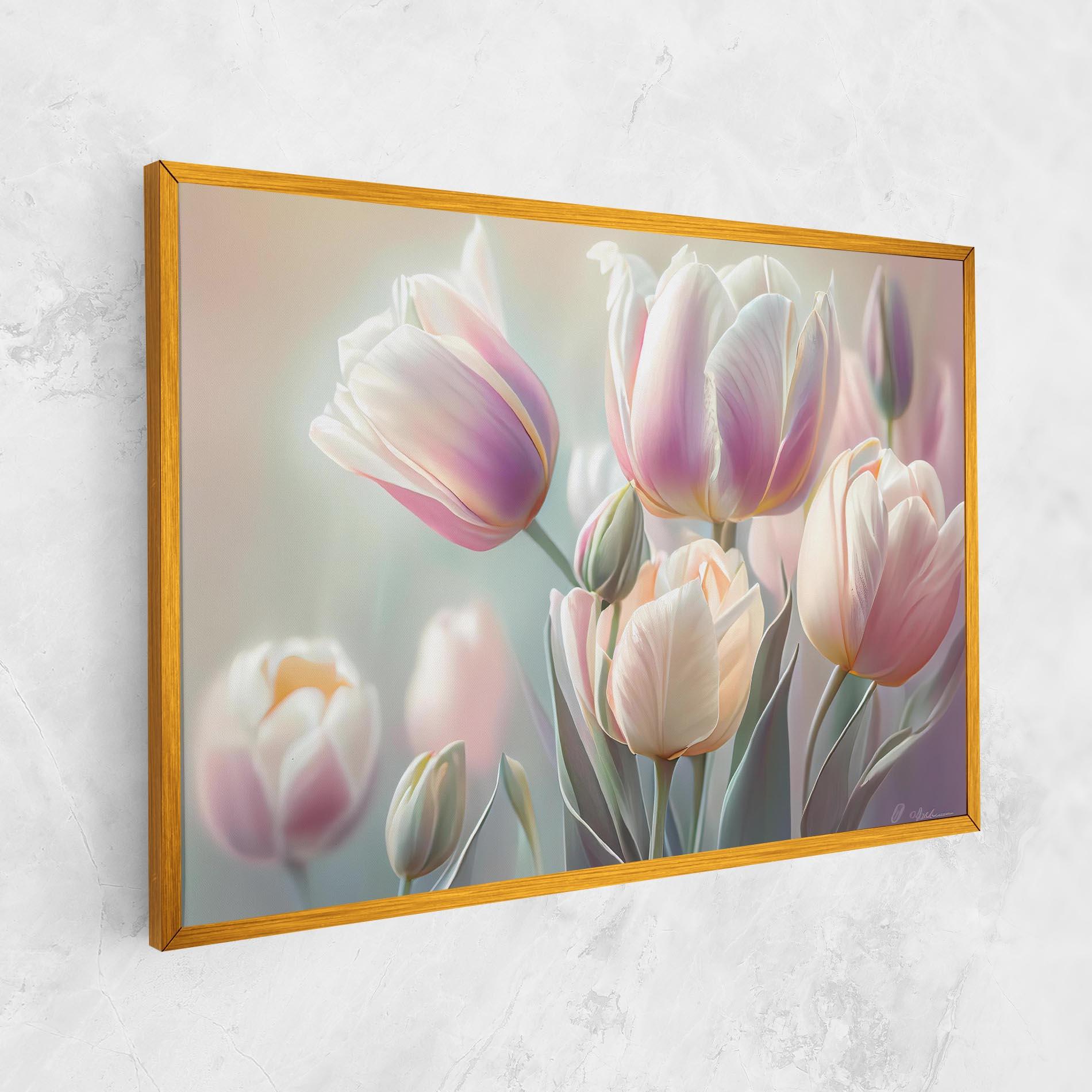 Tablou Canvas Dreamy White Tulips mockup 1