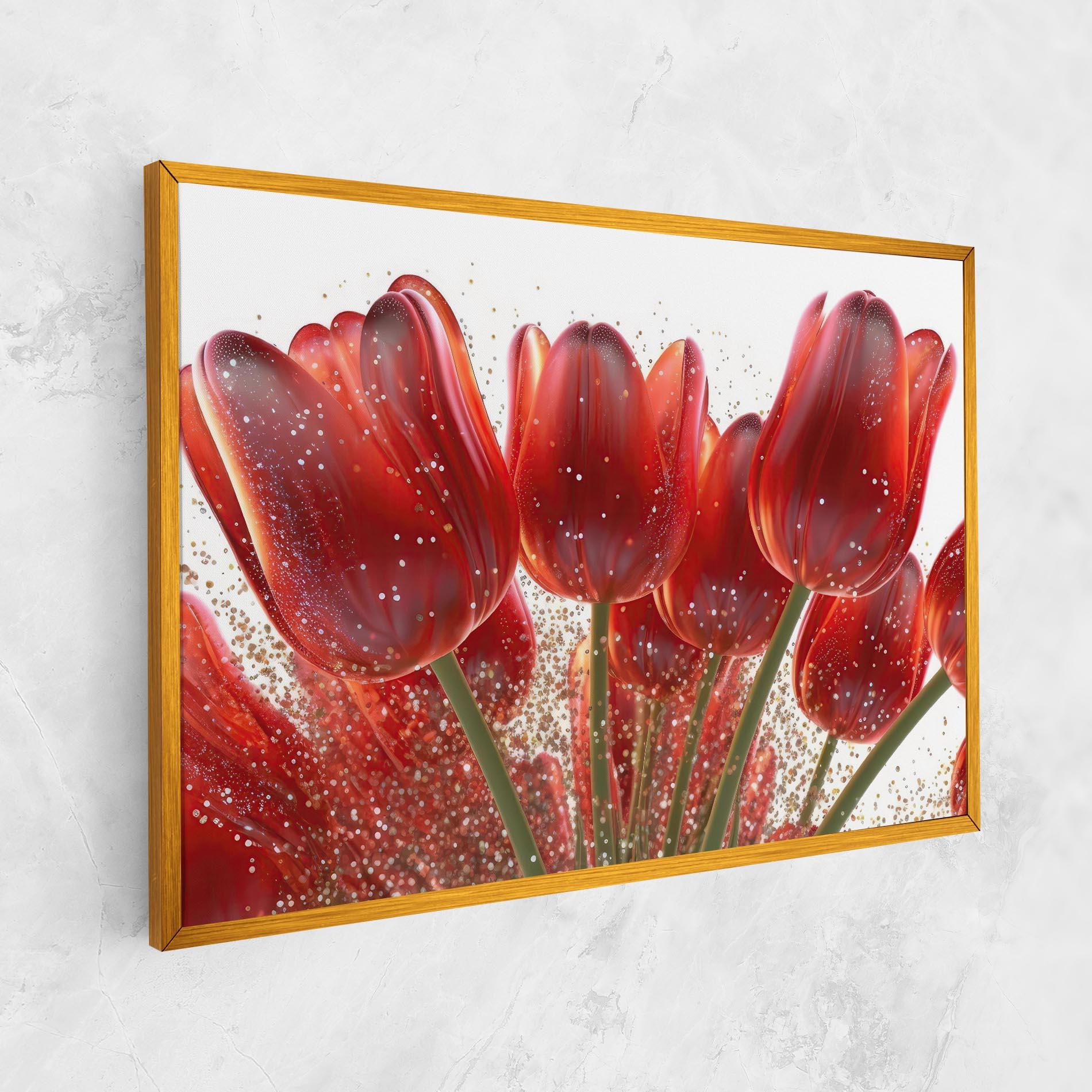 Tablou Canvas Glitter Red Tulips mockup 1
