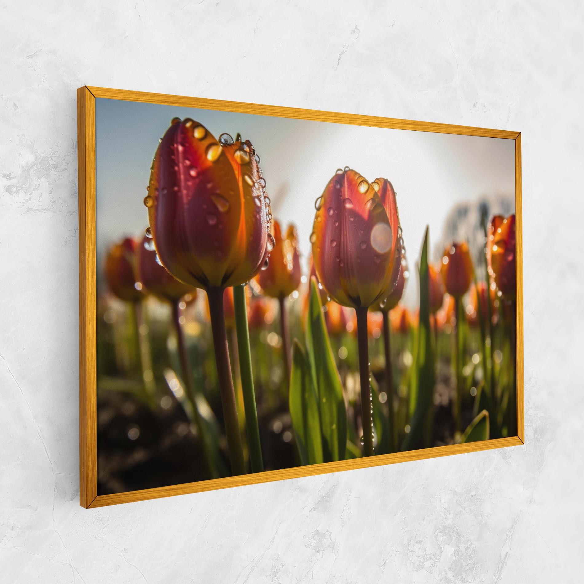Tablou Canvas Orange Tulips After Rain mockup 1