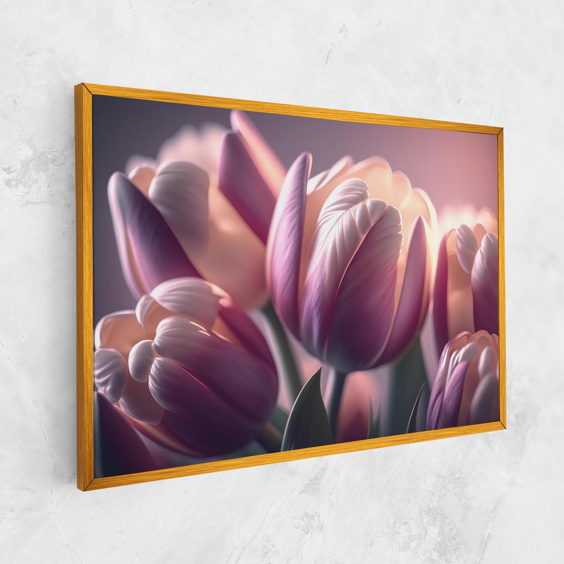 Tablou Canvas Pastel Pink Tulips mockup 1