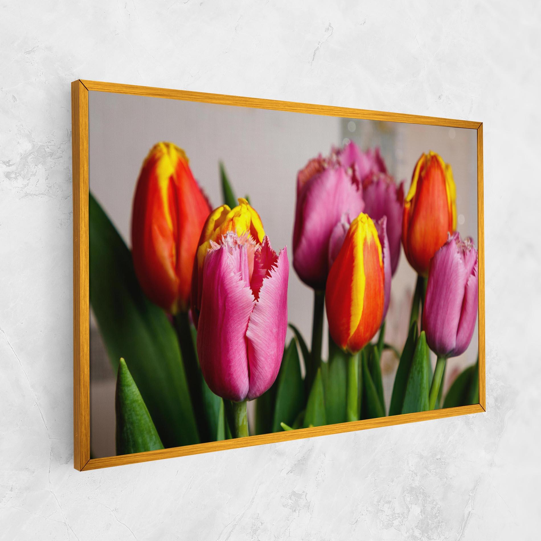 Tablou Canvas Pink Orange Tulips mockup 1