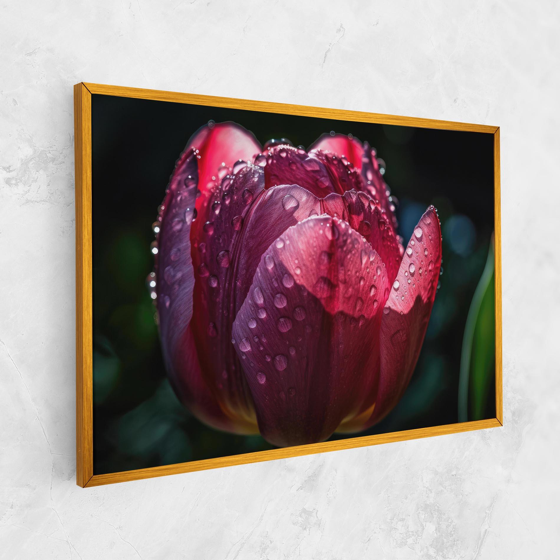 Tablou Canvas Pink Tulip After Rain mockup 1