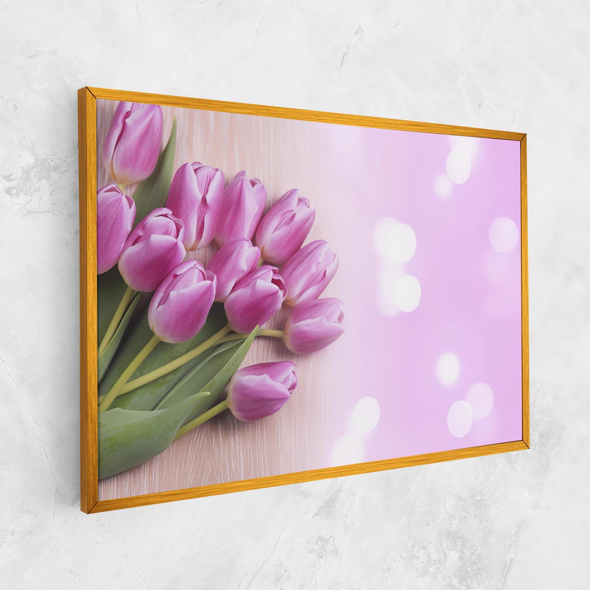 Tablou Canvas Pink Tulip Flowers mockup 1