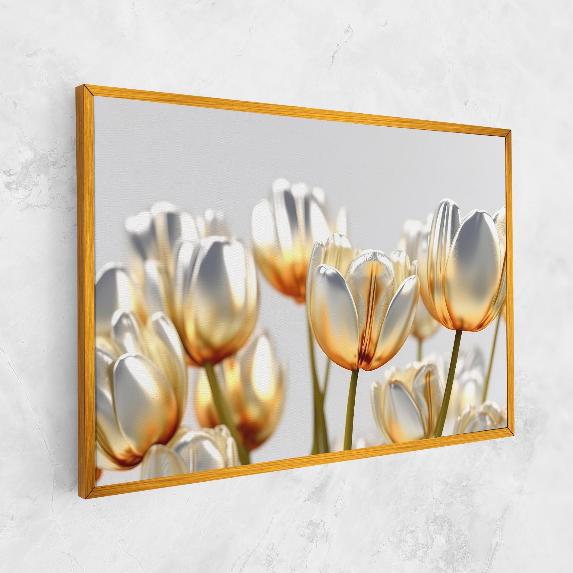 Tablou Canvas White Golden Tulips mockup 1