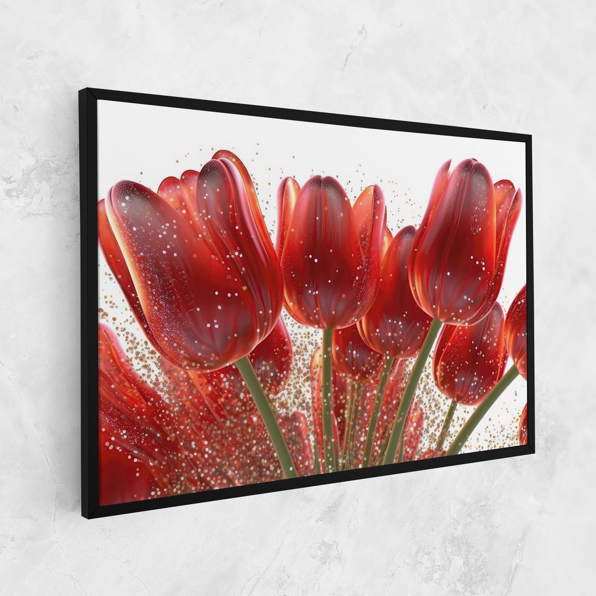 Tablou Canvas Glitter Red Tulips mockup 1