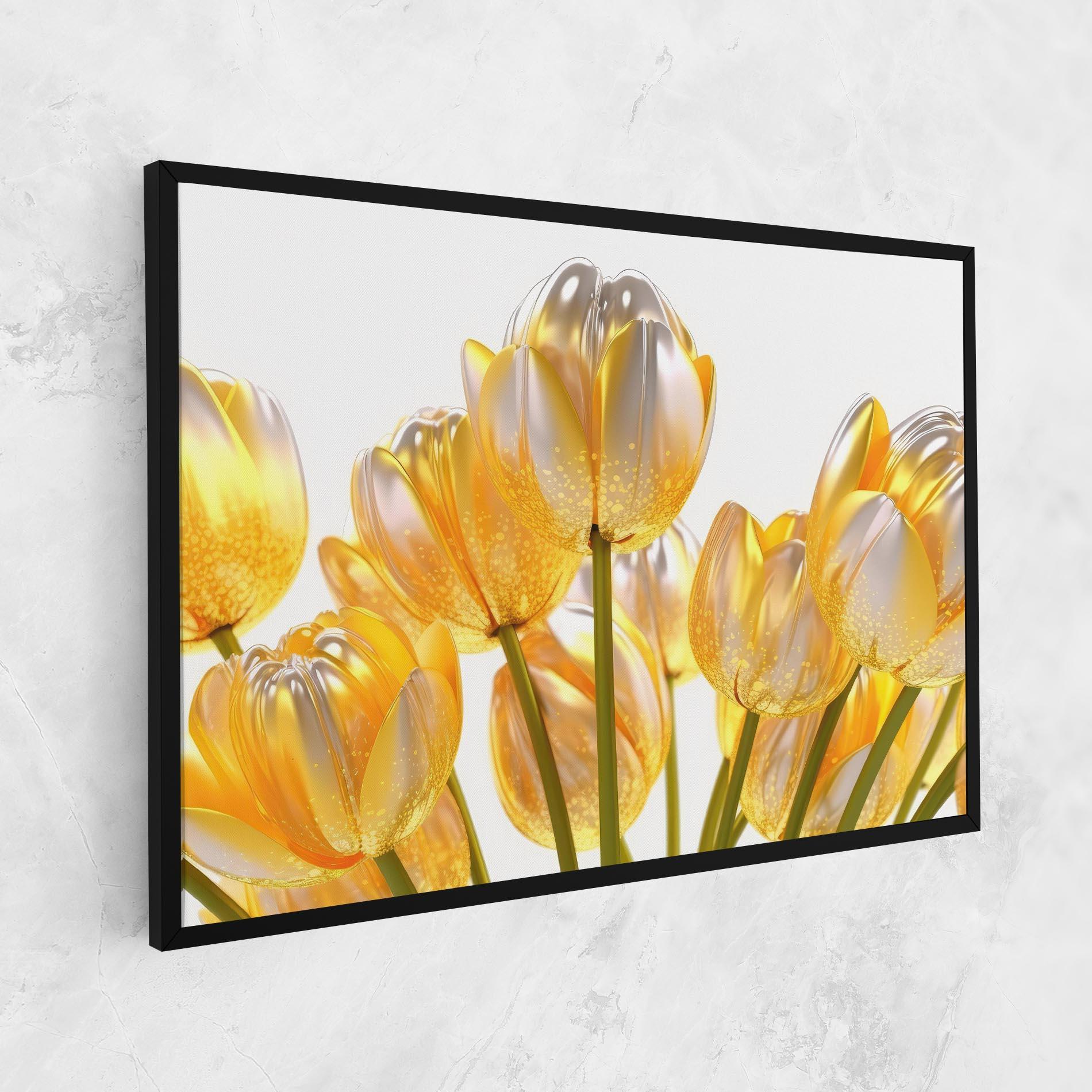 Tablou Canvas Gold White Tulips mockup 1