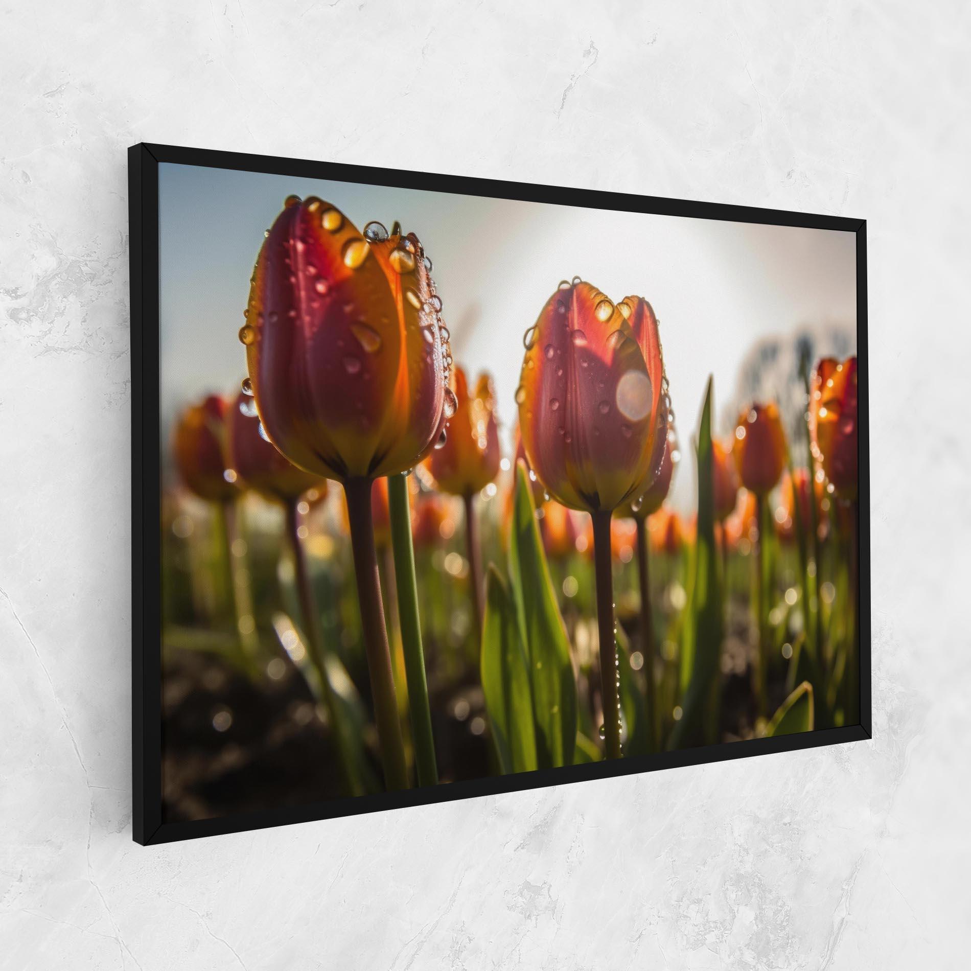 Tablou Canvas Orange Tulips After Rain mockup 1