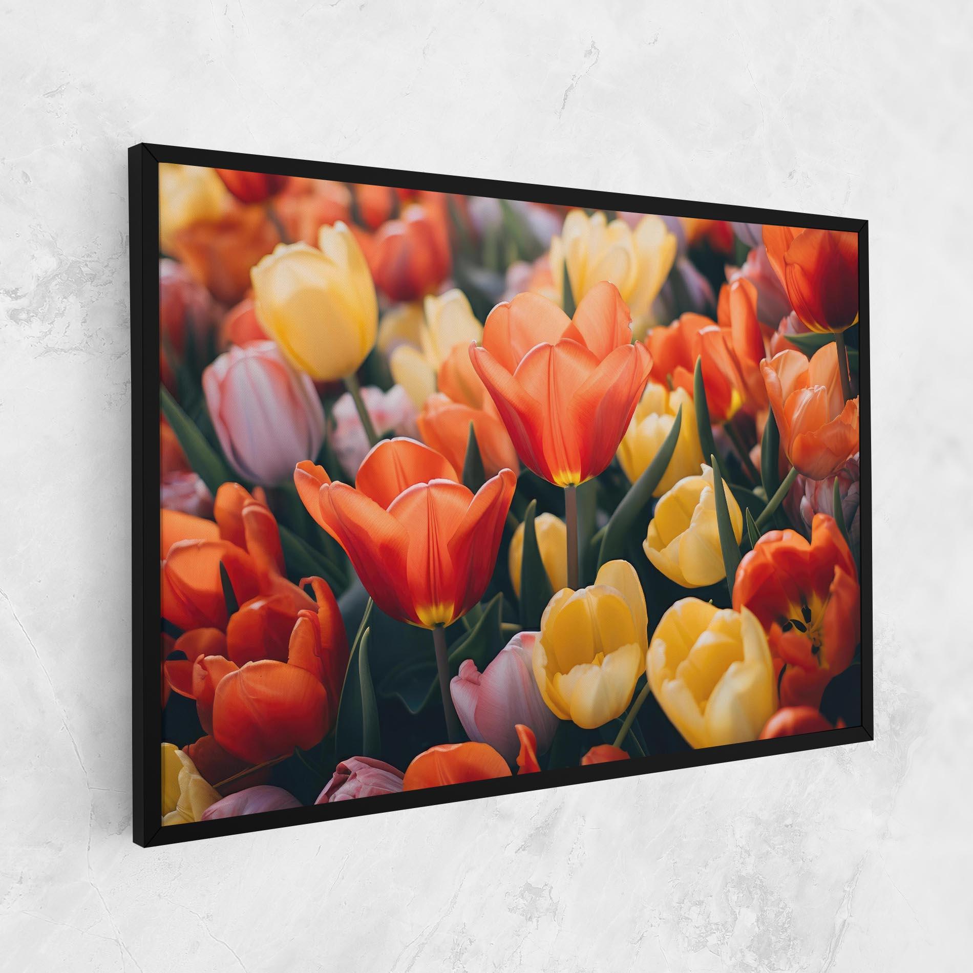 Tablou Canvas Orange Yellow Tulips mockup 1