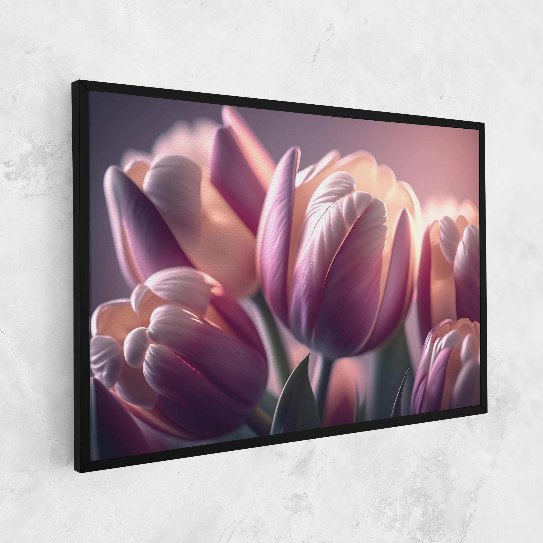 Tablou Canvas Pastel Pink Tulips mockup 1