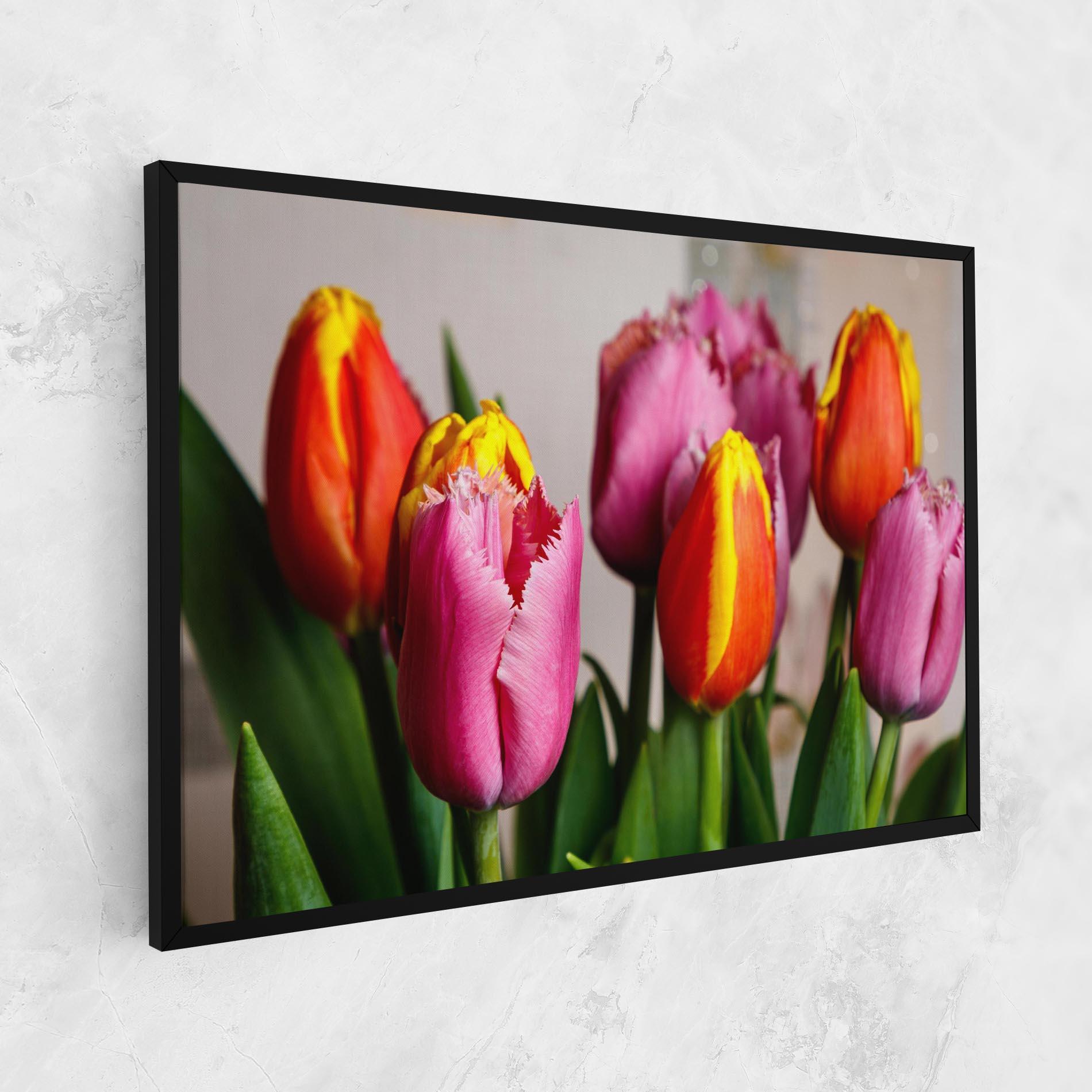 Tablou Canvas Pink Orange Tulips mockup 1