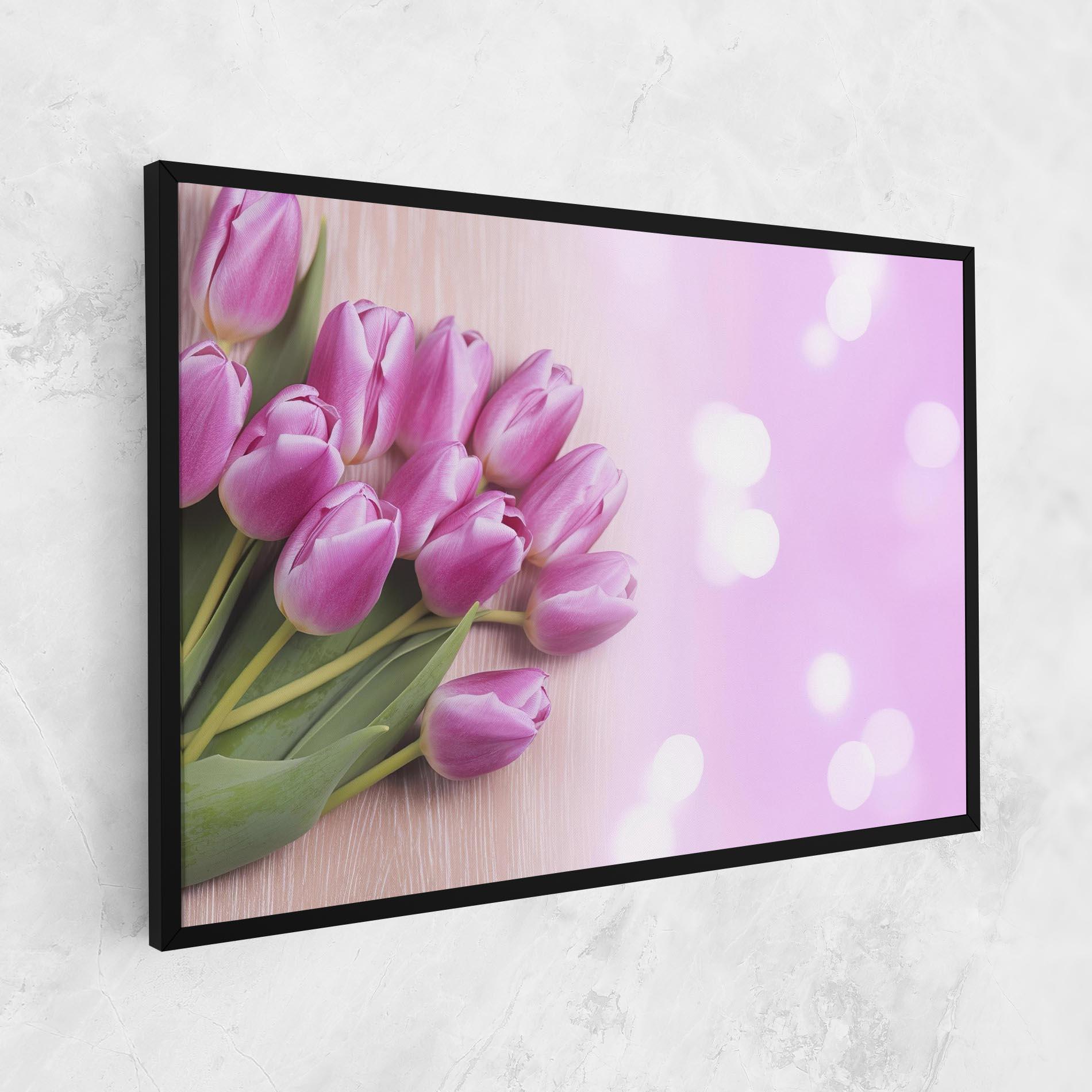 Tablou Canvas Pink Tulip Flowers mockup 1