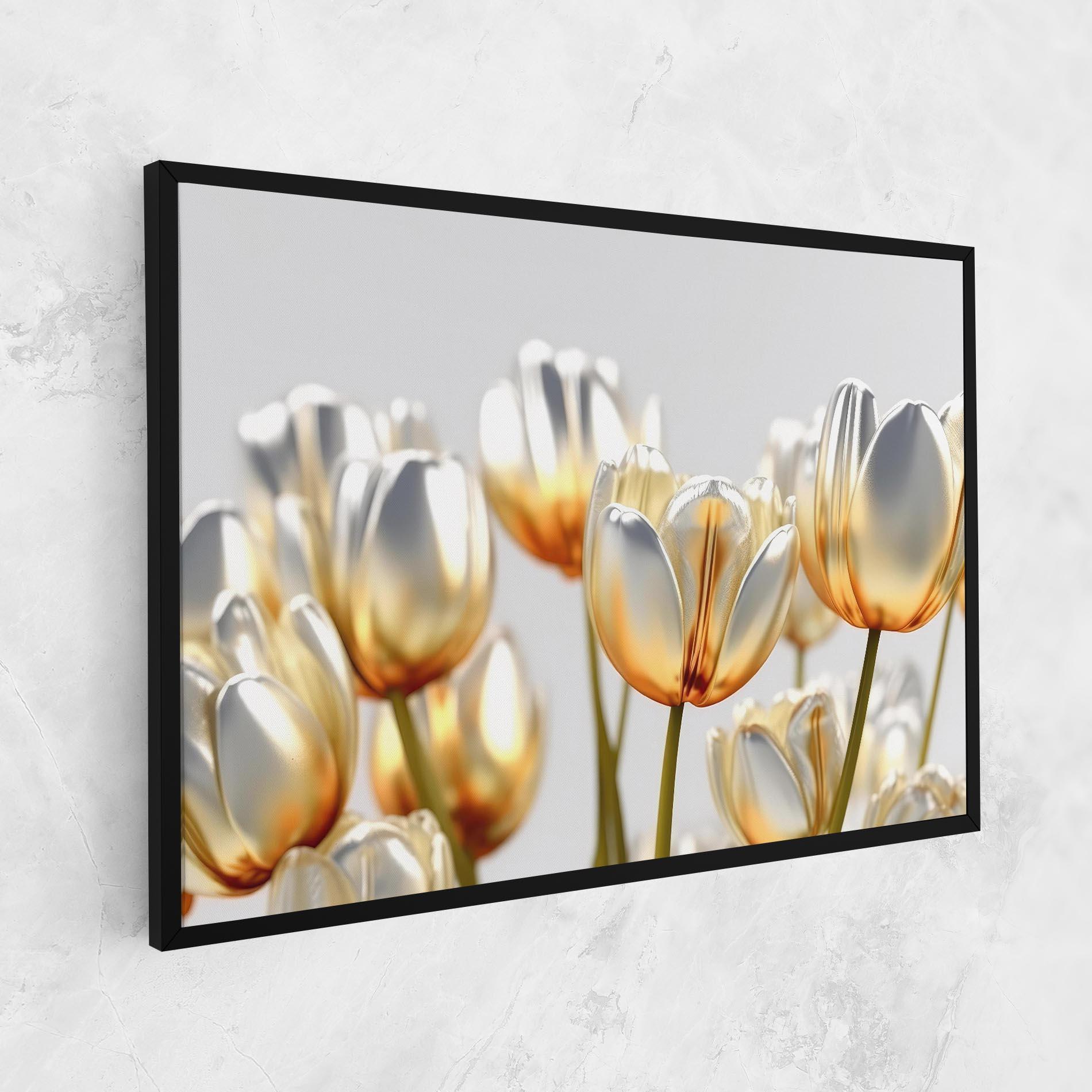 Tablou Canvas White Golden Tulips mockup 1