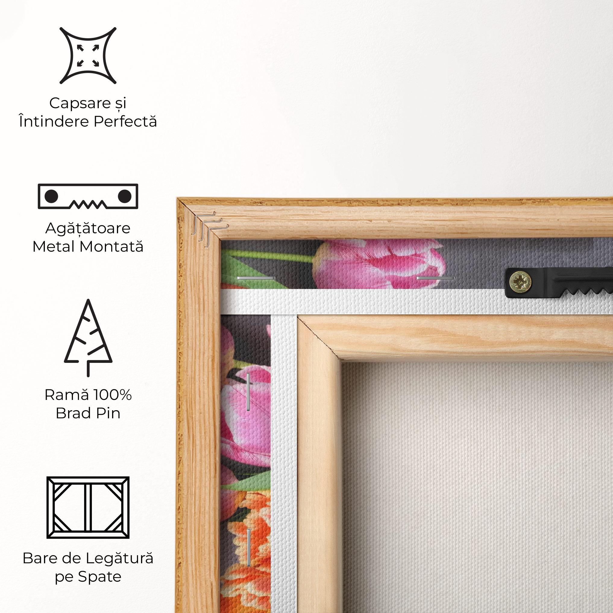 Tablou Canvas Light Orange Pink Tulips mockup 5