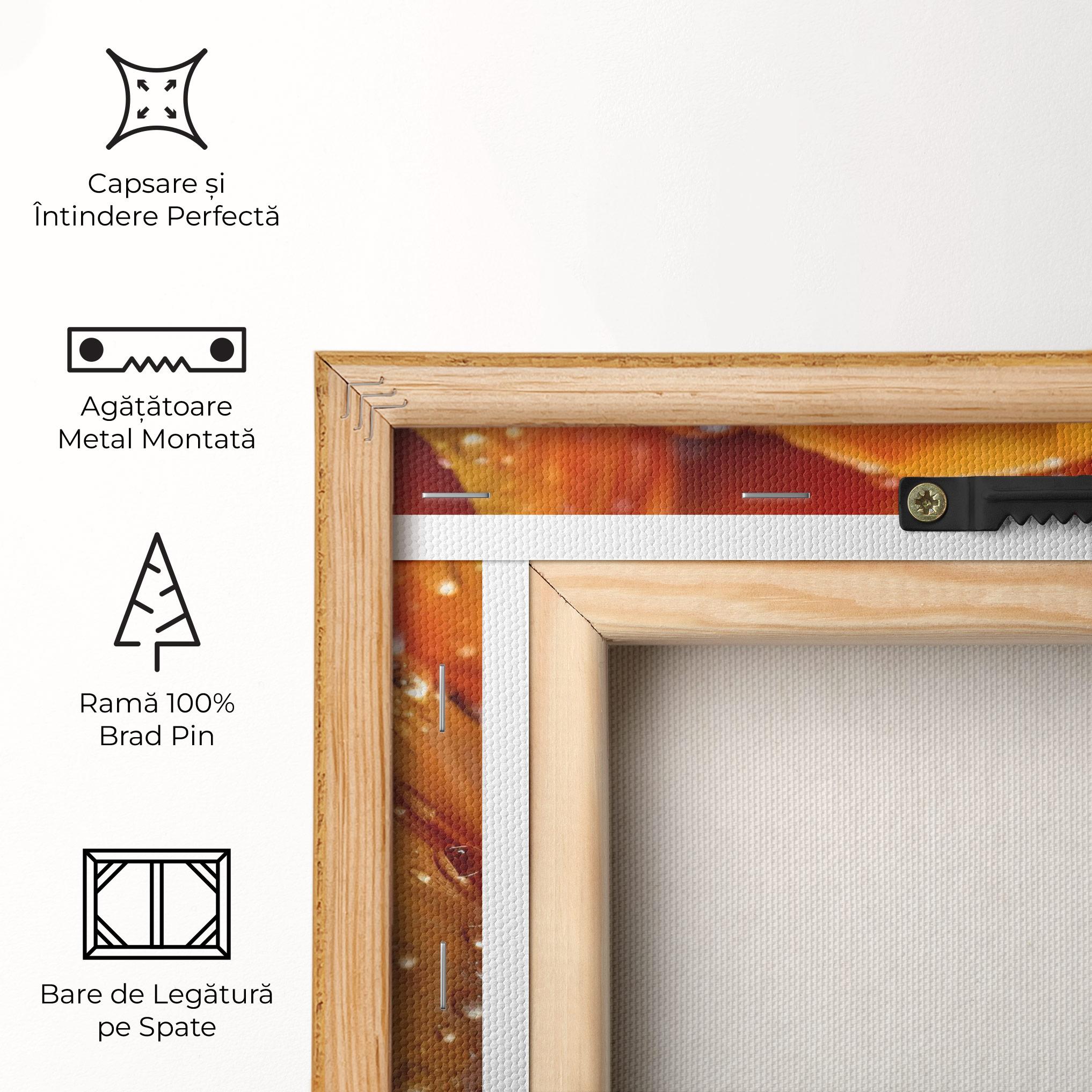 Tablou Canvas Orange Tulip Water Drops mockup 5