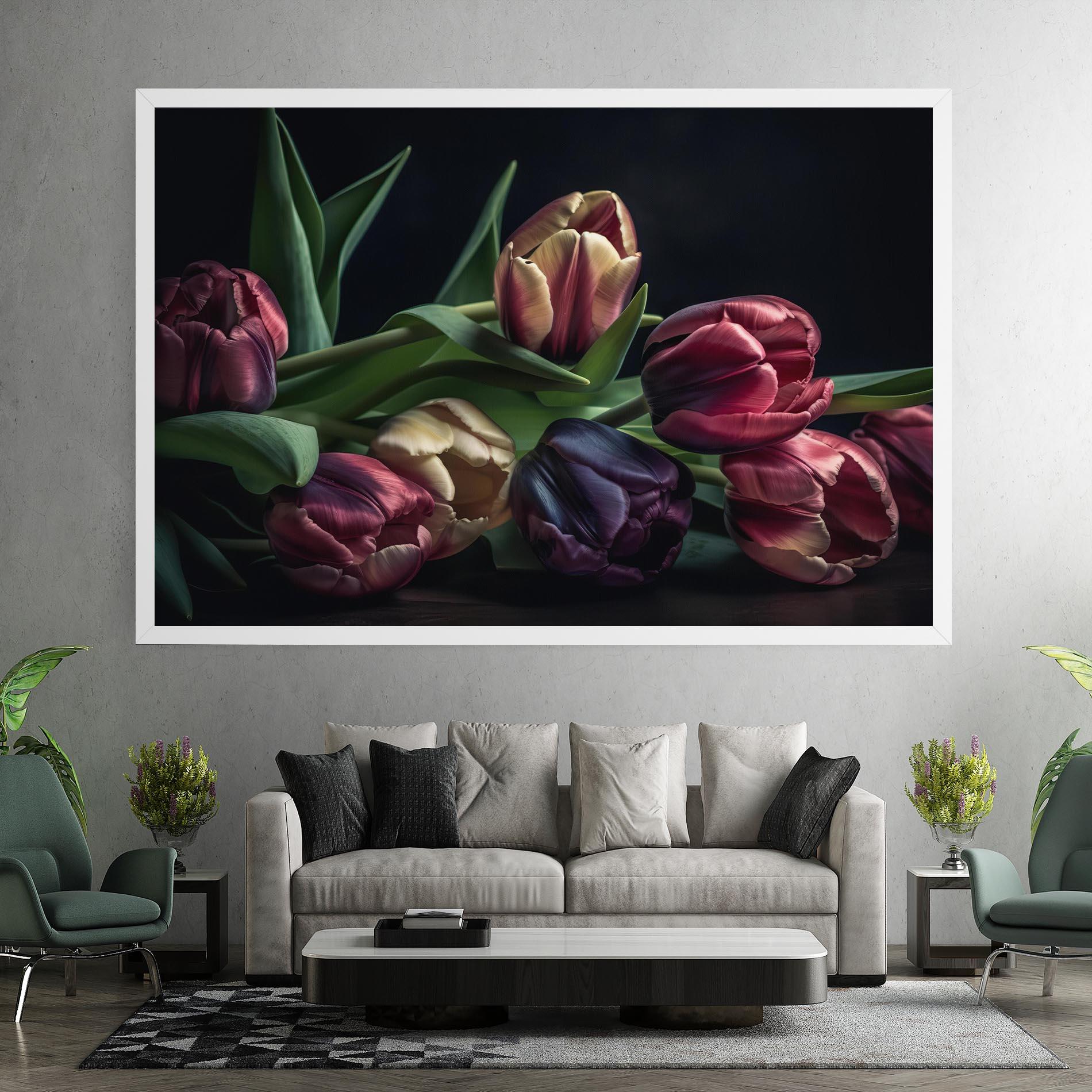 Tablou Canvas Dark Purple Tulip mockup 7