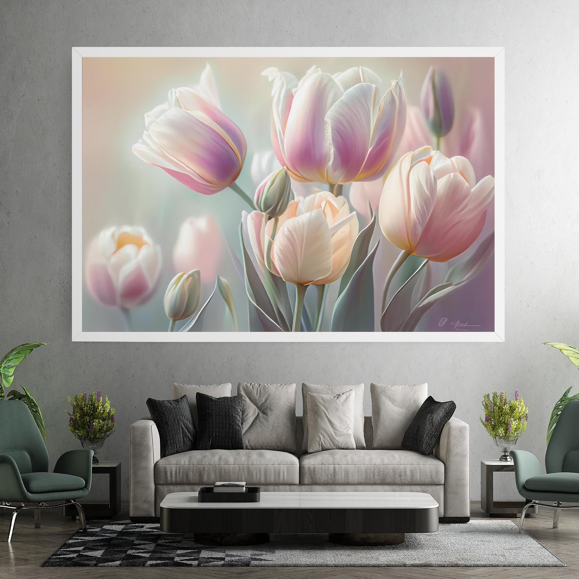 Dreamy White Tulips mockup 7