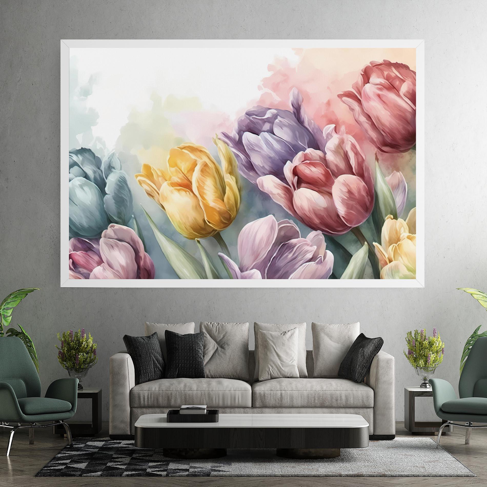 Tablou Canvas Pastel Tulips mockup 7
