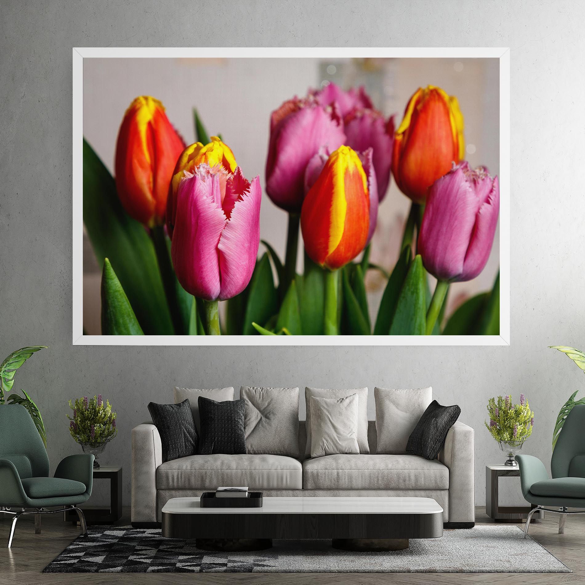 Pink Orange Tulips mockup 7