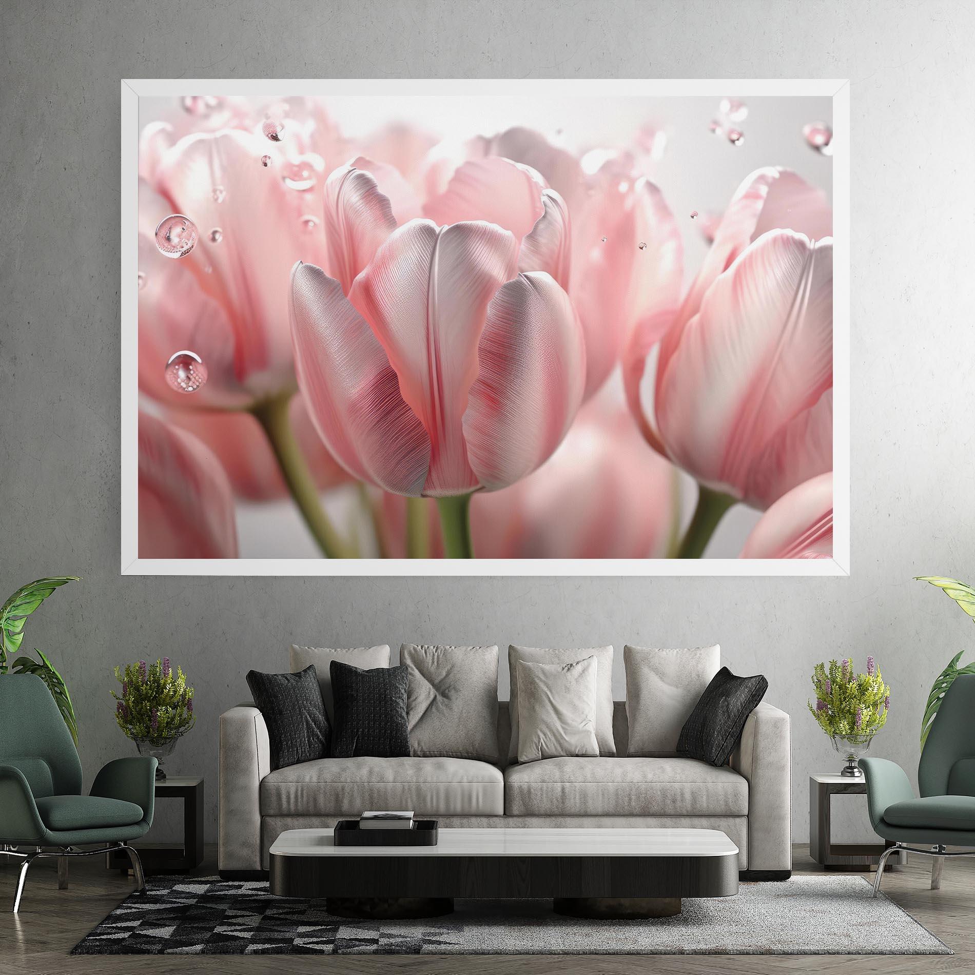 Tablou Canvas Pink Pretty Tulips mockup 7