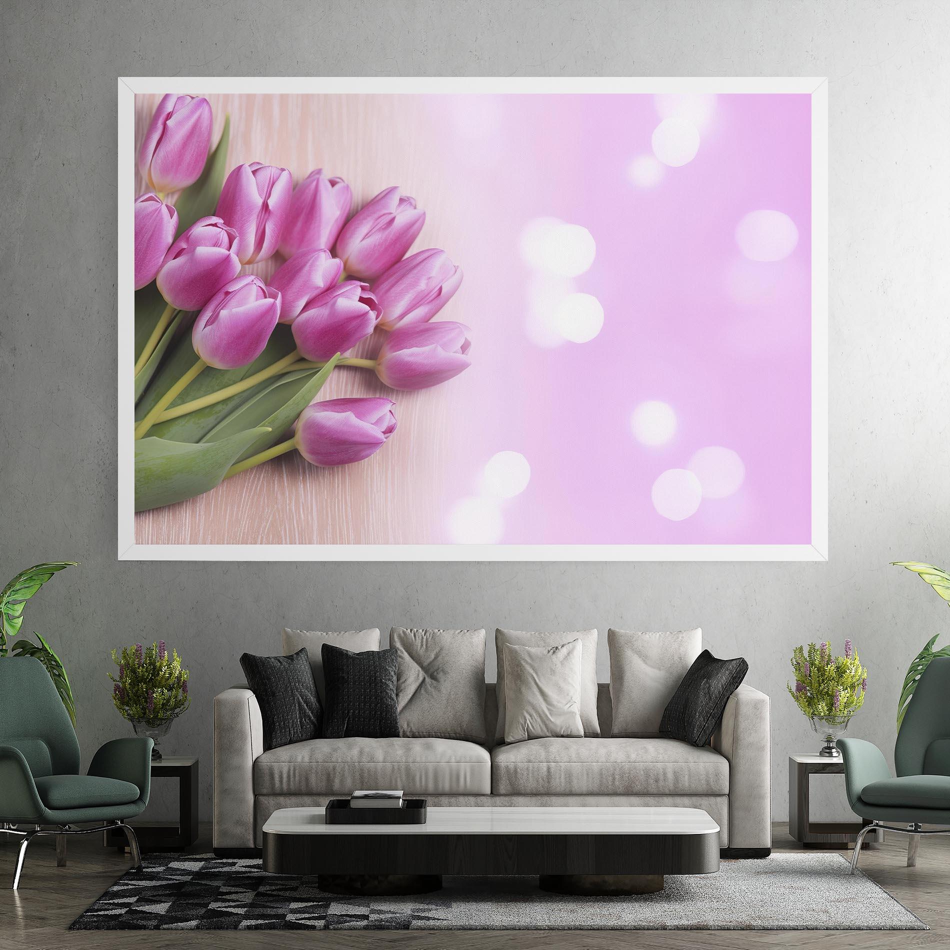 Tablou Canvas Pink Tulip Flowers mockup 7