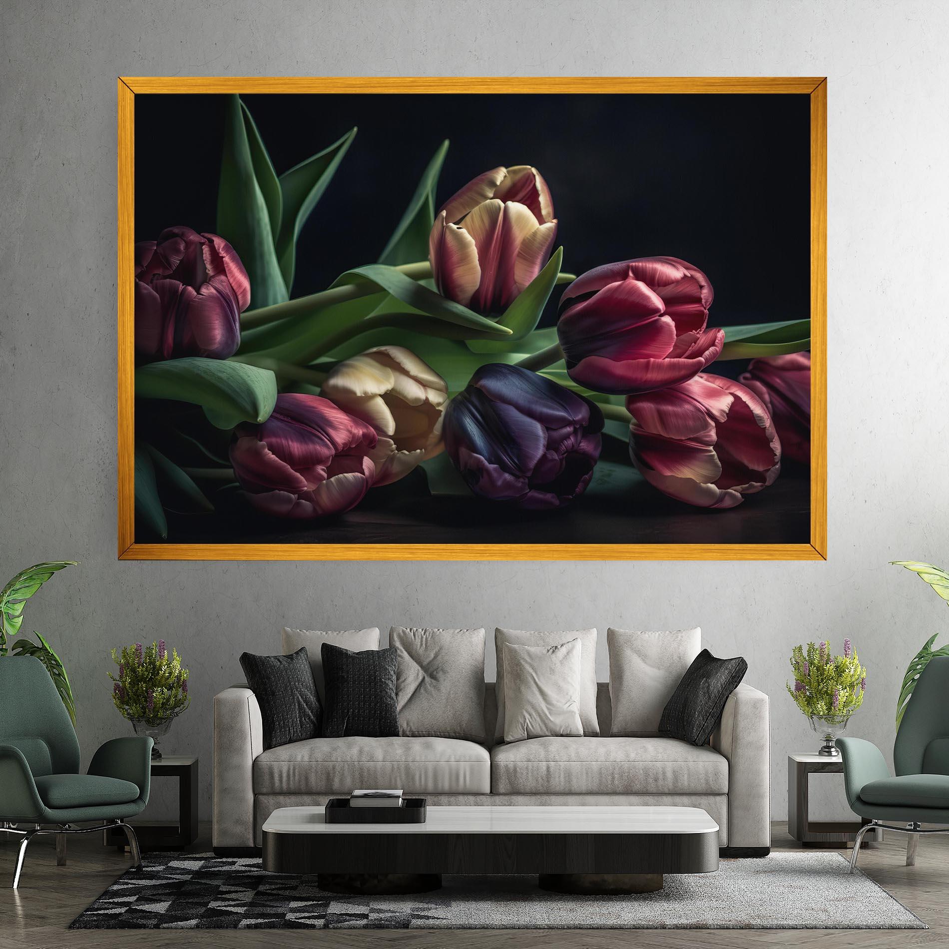 Tablou Canvas Dark Purple Tulip mockup 7