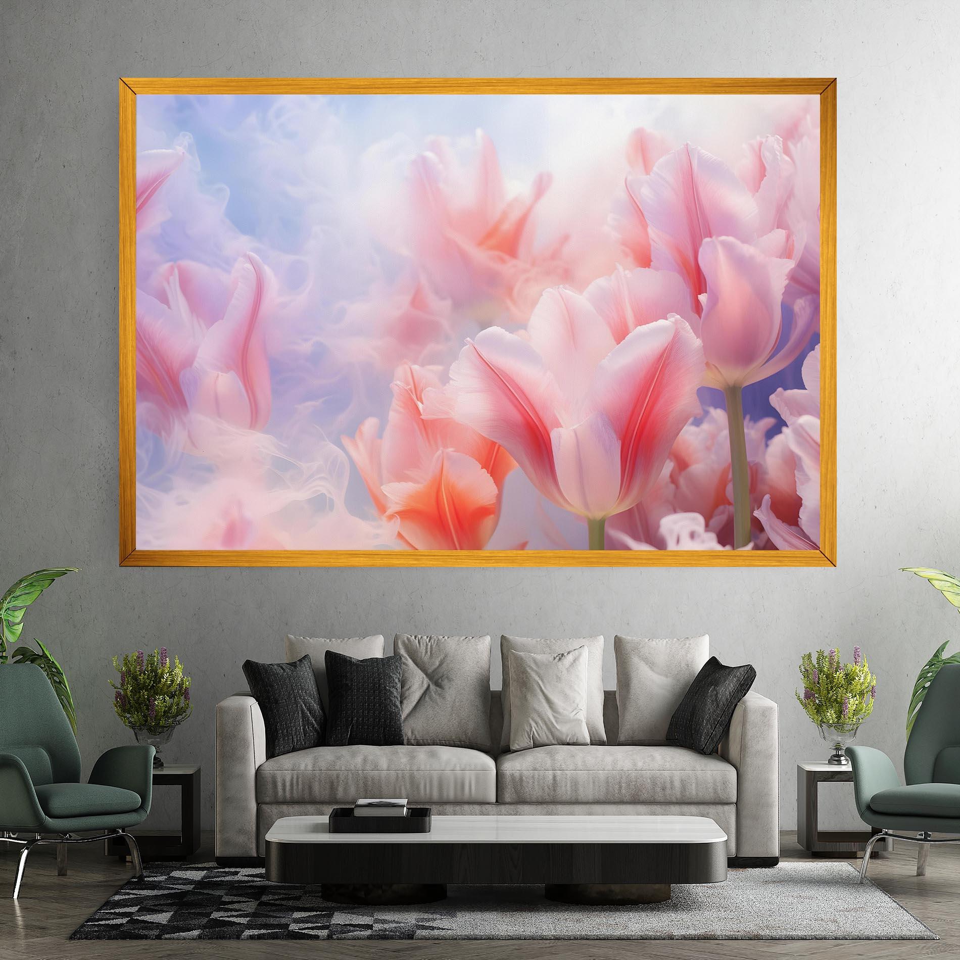 Tablou Canvas Dreamy Pink Tulips mockup 7