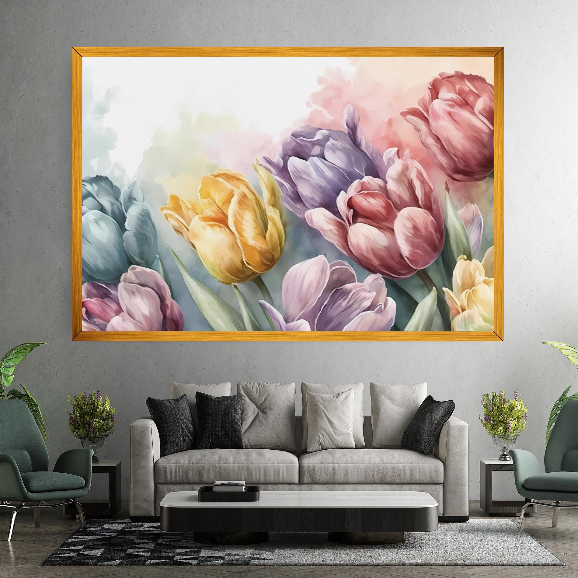 Tablou Canvas Pastel Tulips mockup 7