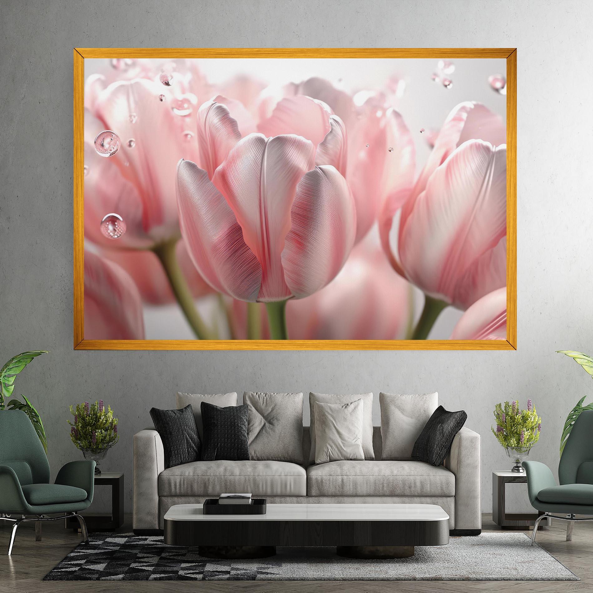 Tablou Canvas Pink Pretty Tulips mockup 7