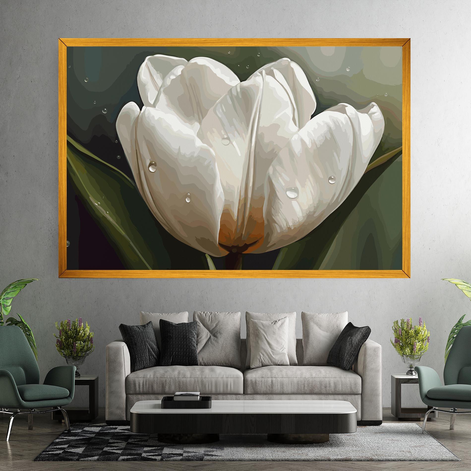 Tablou Canvas Pretty White Tulip mockup 7
