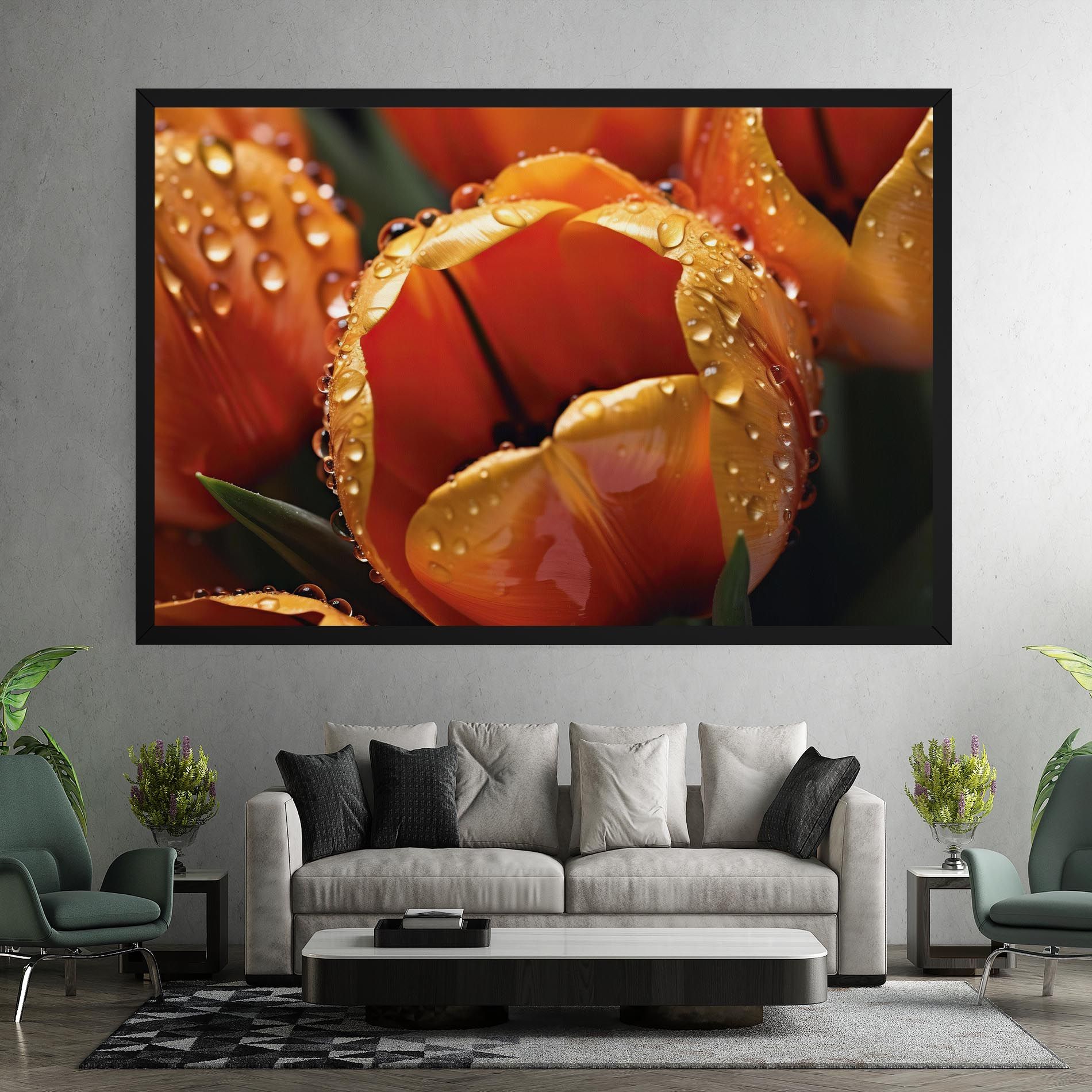 Orange Tulip Water Drops mockup 7