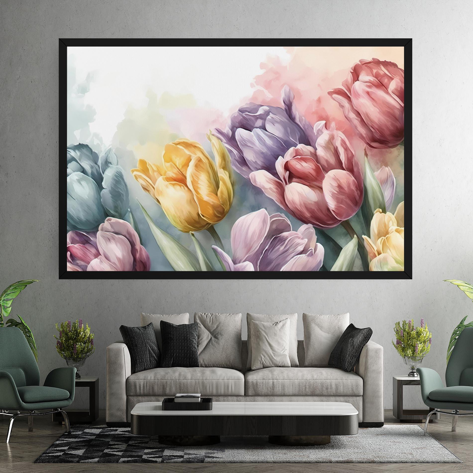 Tablou Canvas Pastel Tulips mockup 7