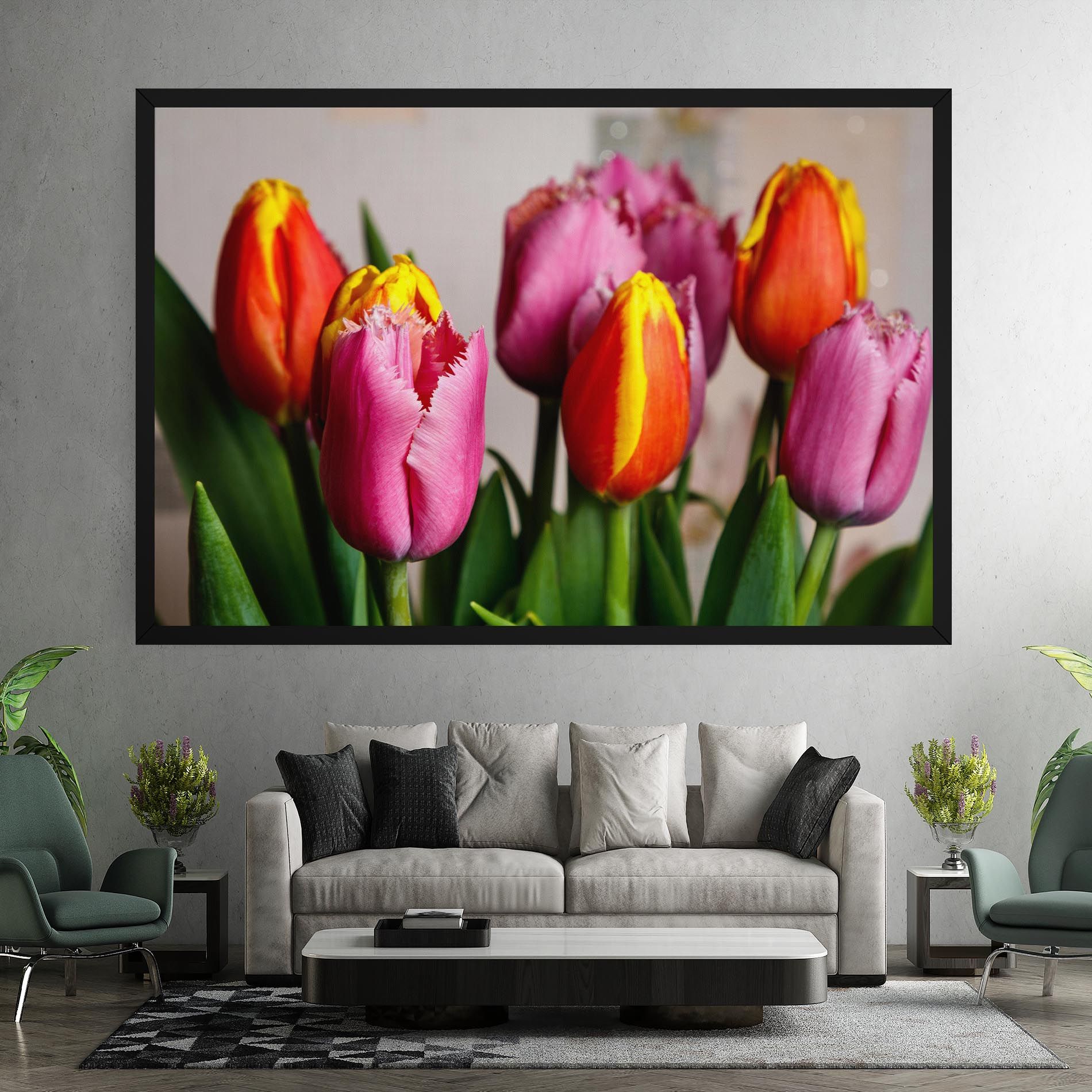 Pink Orange Tulips mockup 7