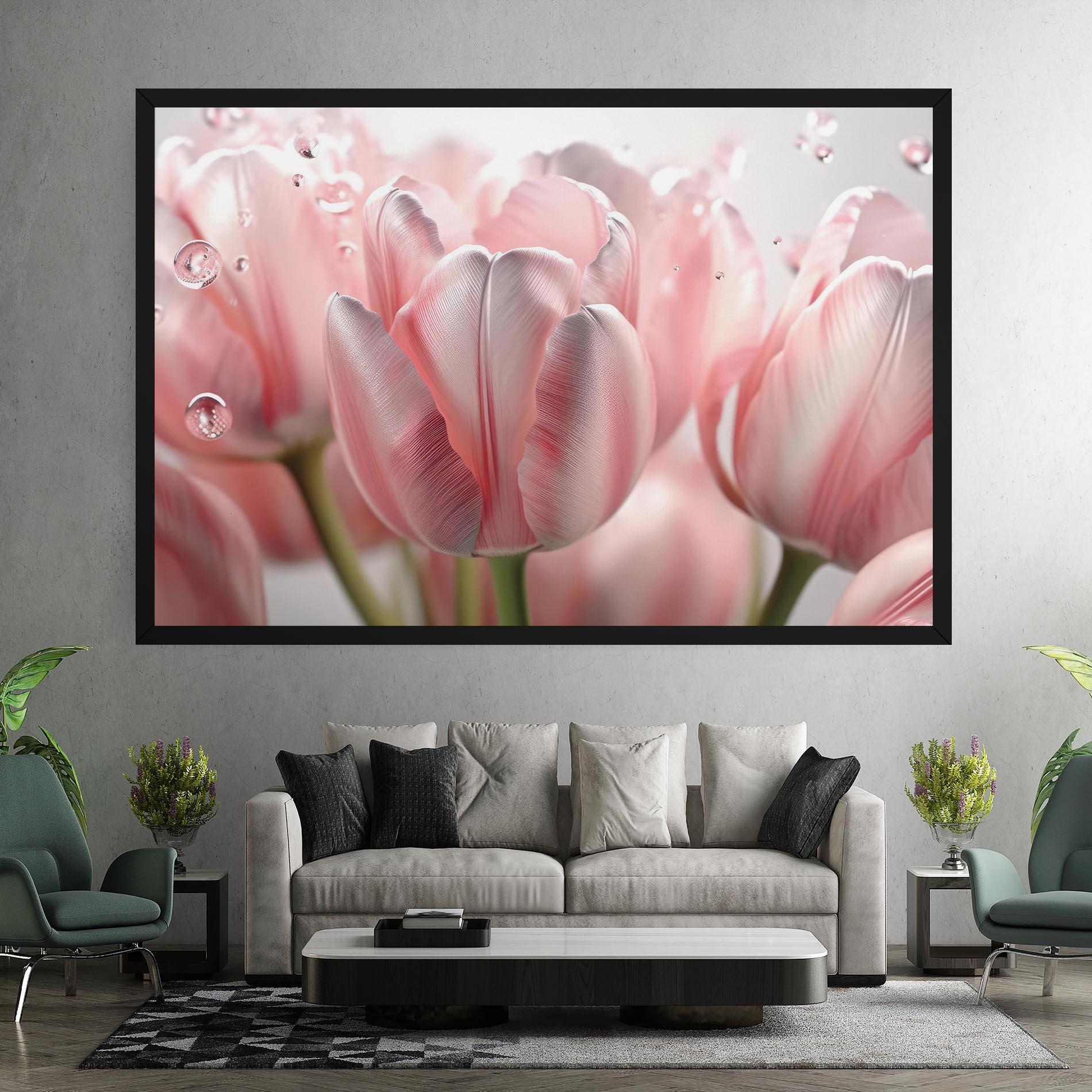 Tablou Canvas Pink Pretty Tulips mockup 7
