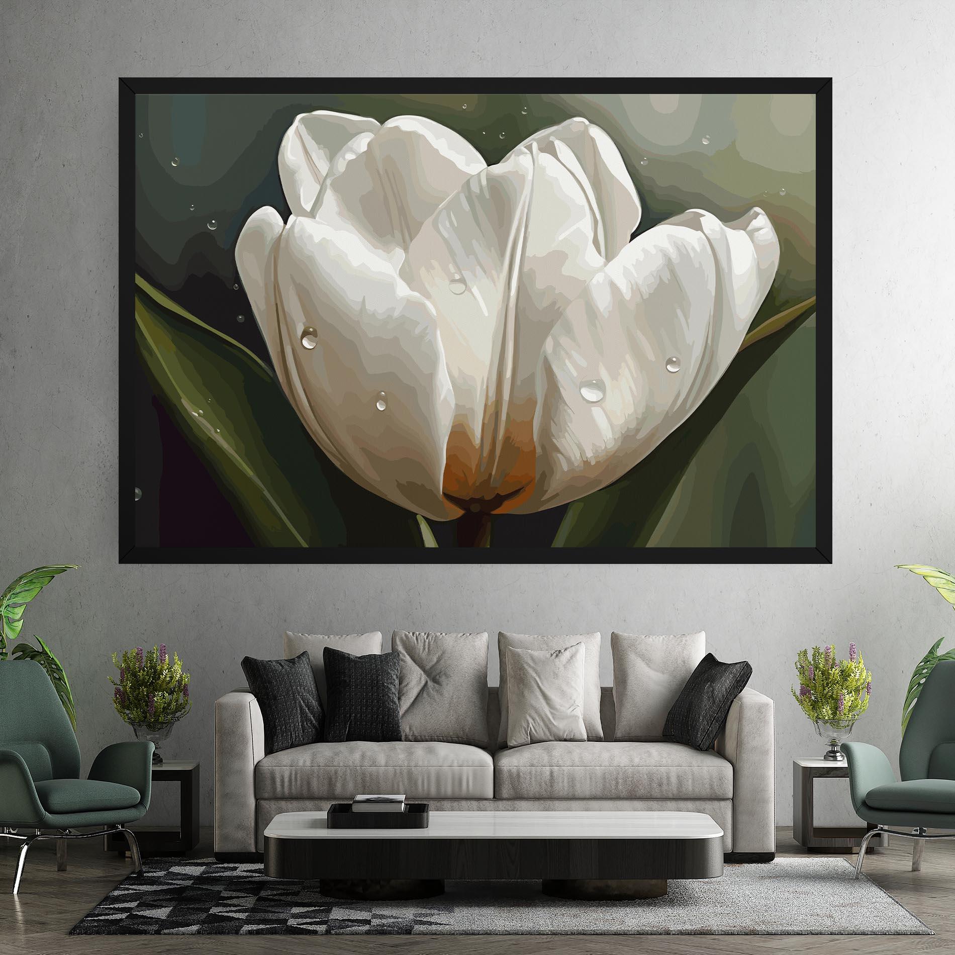 Tablou Canvas Pretty White Tulip mockup 7