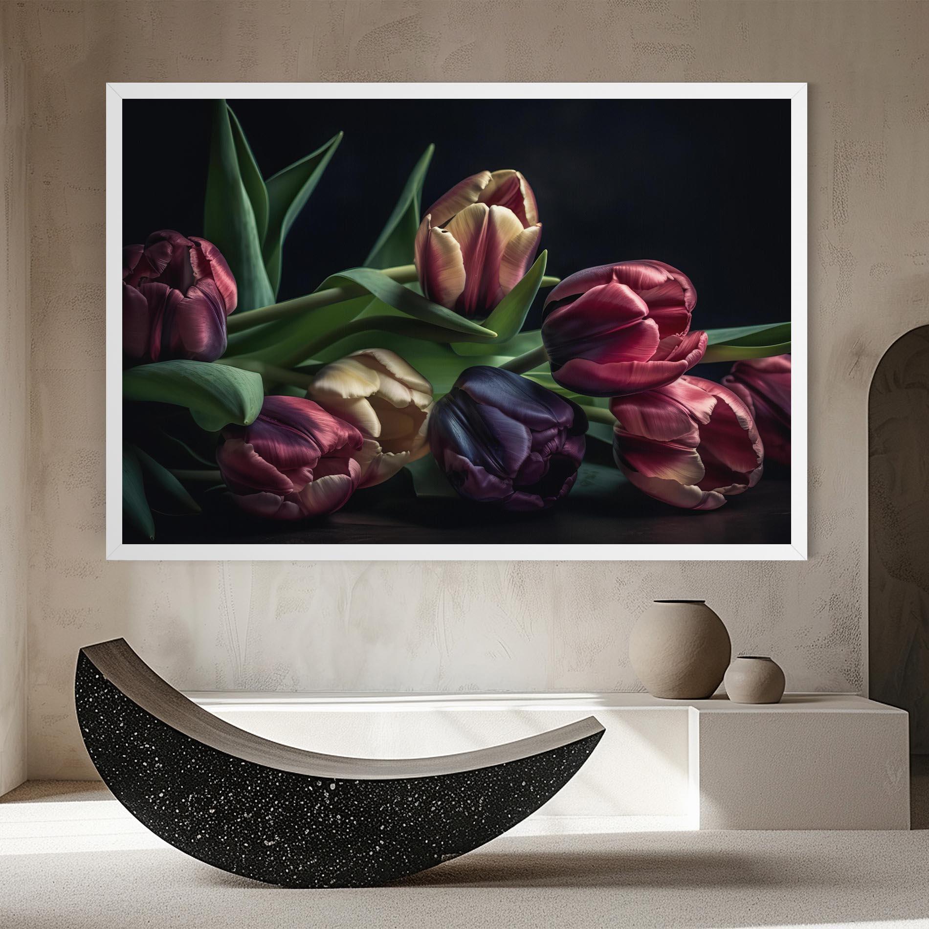Tablou Canvas Dark Purple Tulip mockup 8
