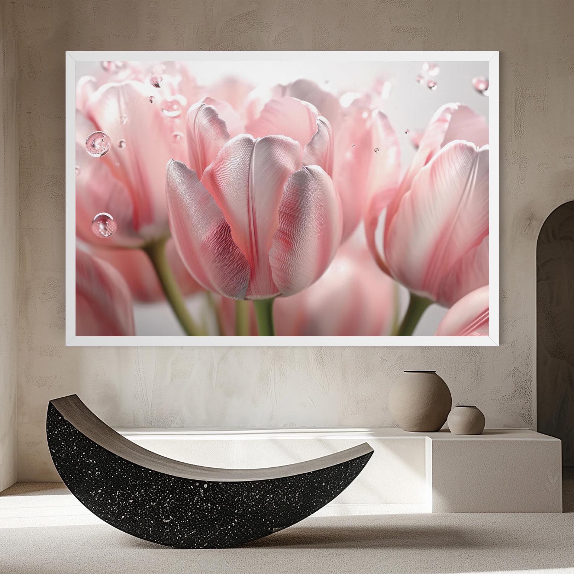 Tablou Canvas Pink Pretty Tulips mockup 8