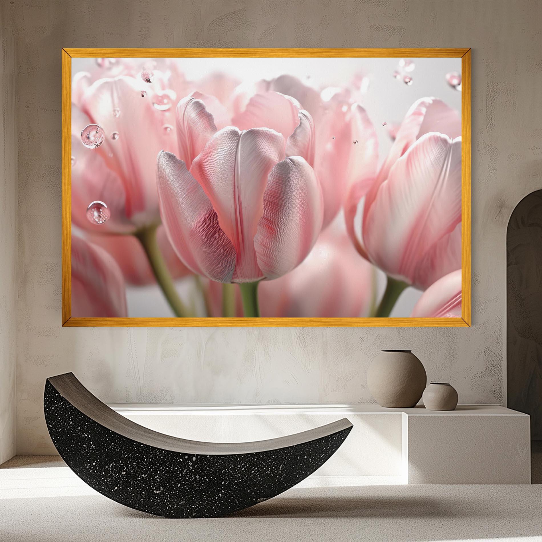 Tablou Canvas Pink Pretty Tulips mockup 8