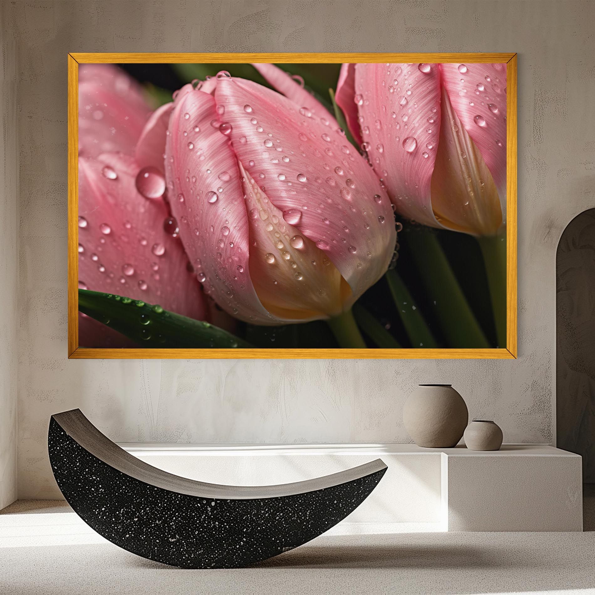 Pink Tulip With Drops mockup 8