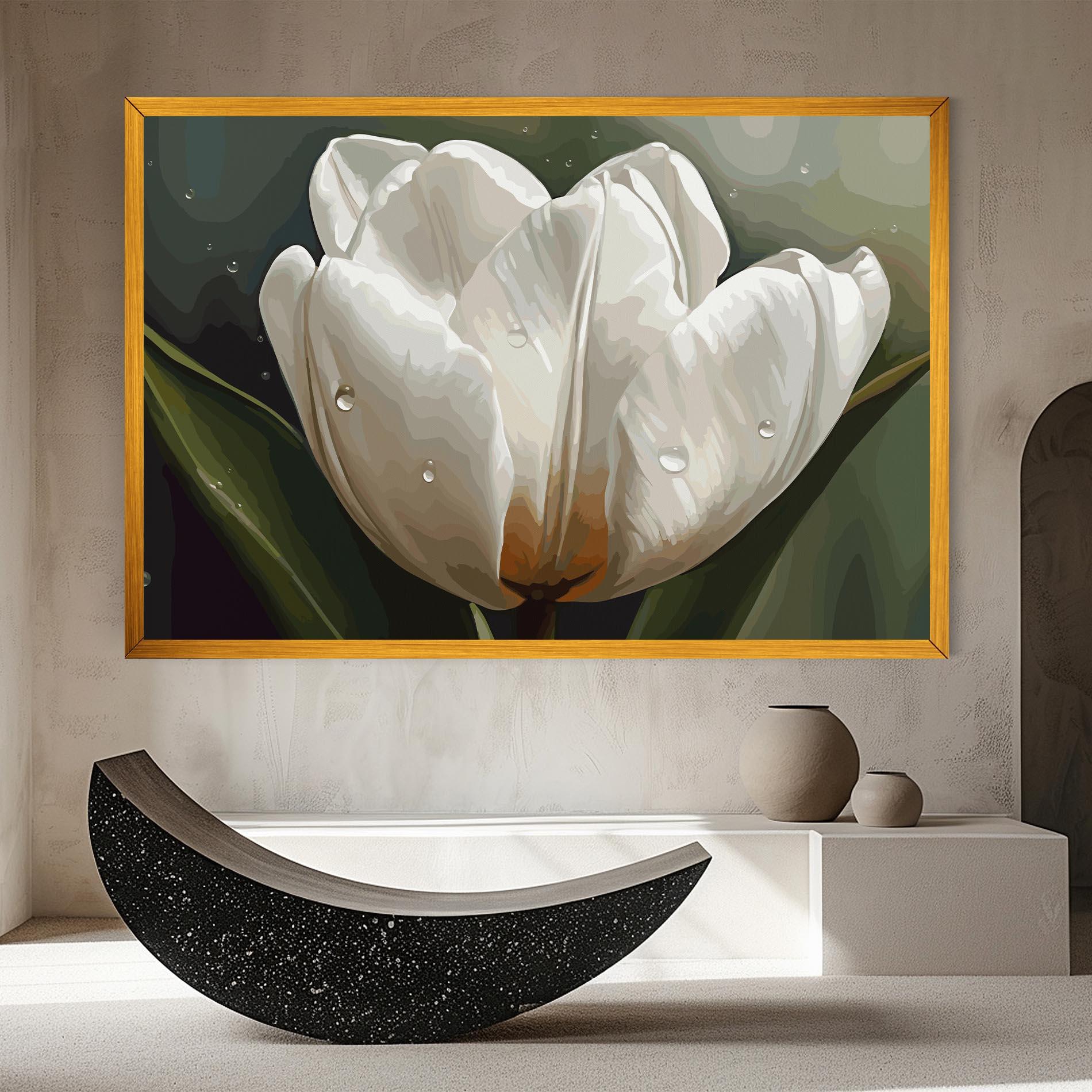 Tablou Canvas Pretty White Tulip mockup 8