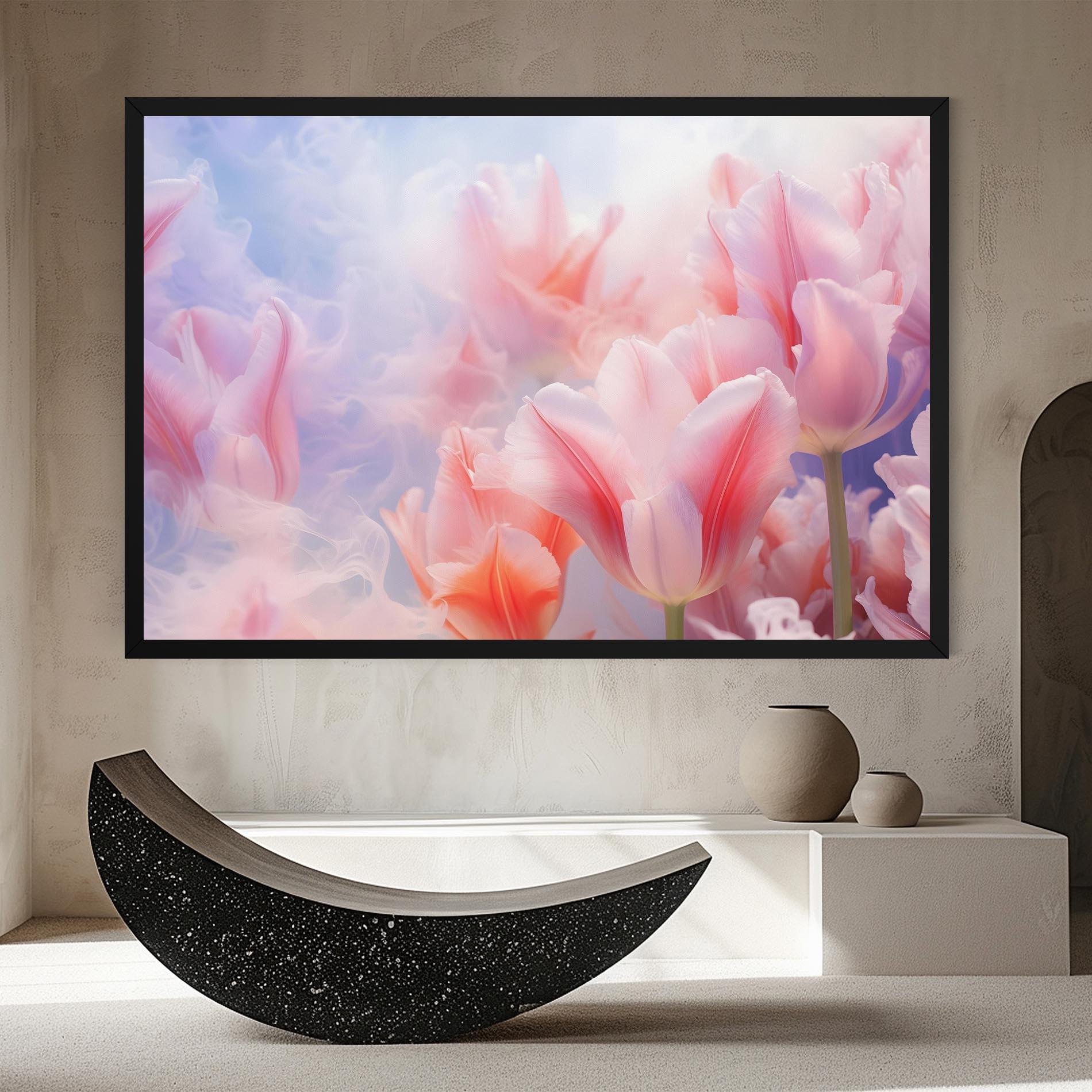 Tablou Canvas Dreamy Pink Tulips mockup 8