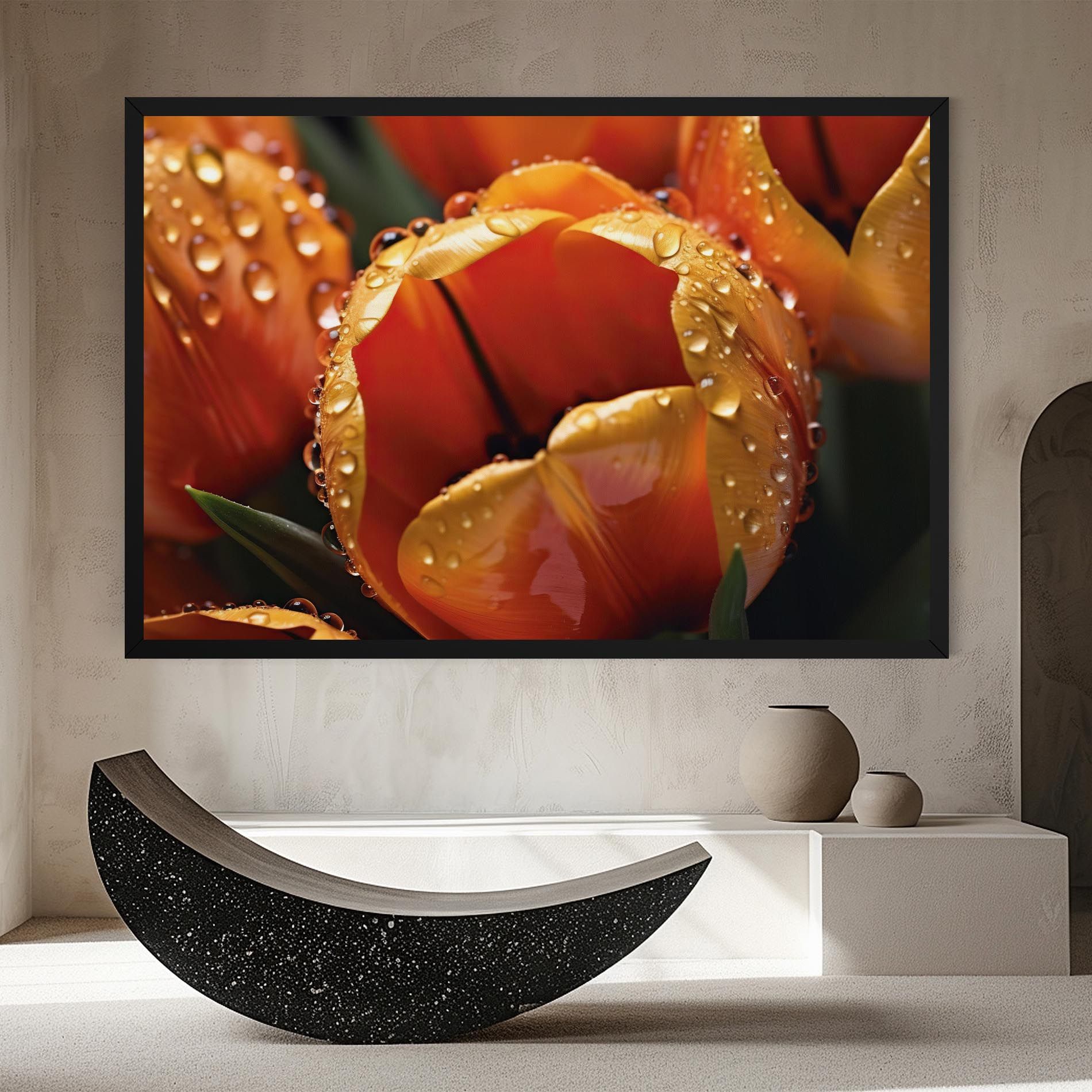 Orange Tulip Water Drops mockup 8