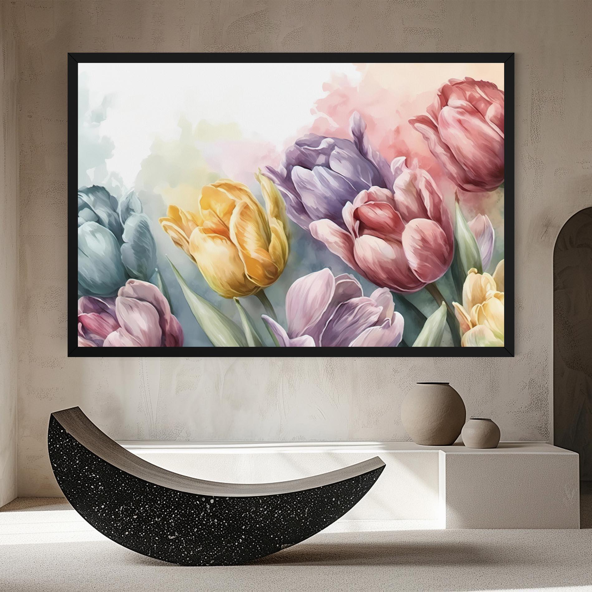 Tablou Canvas Pastel Tulips mockup 8