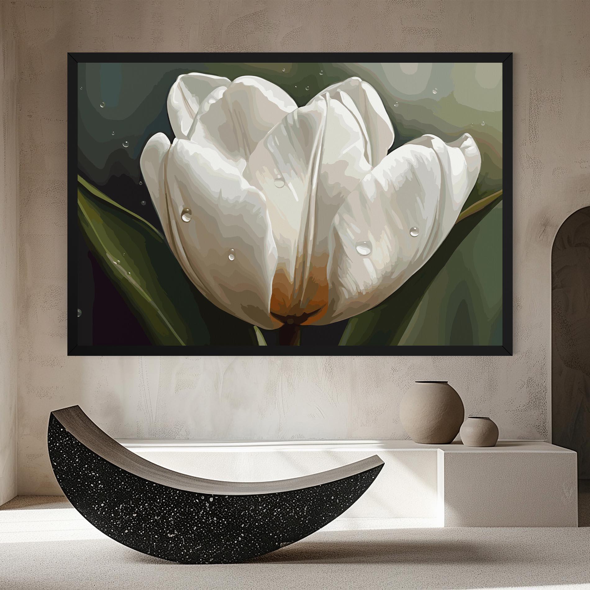 Tablou Canvas Pretty White Tulip mockup 8