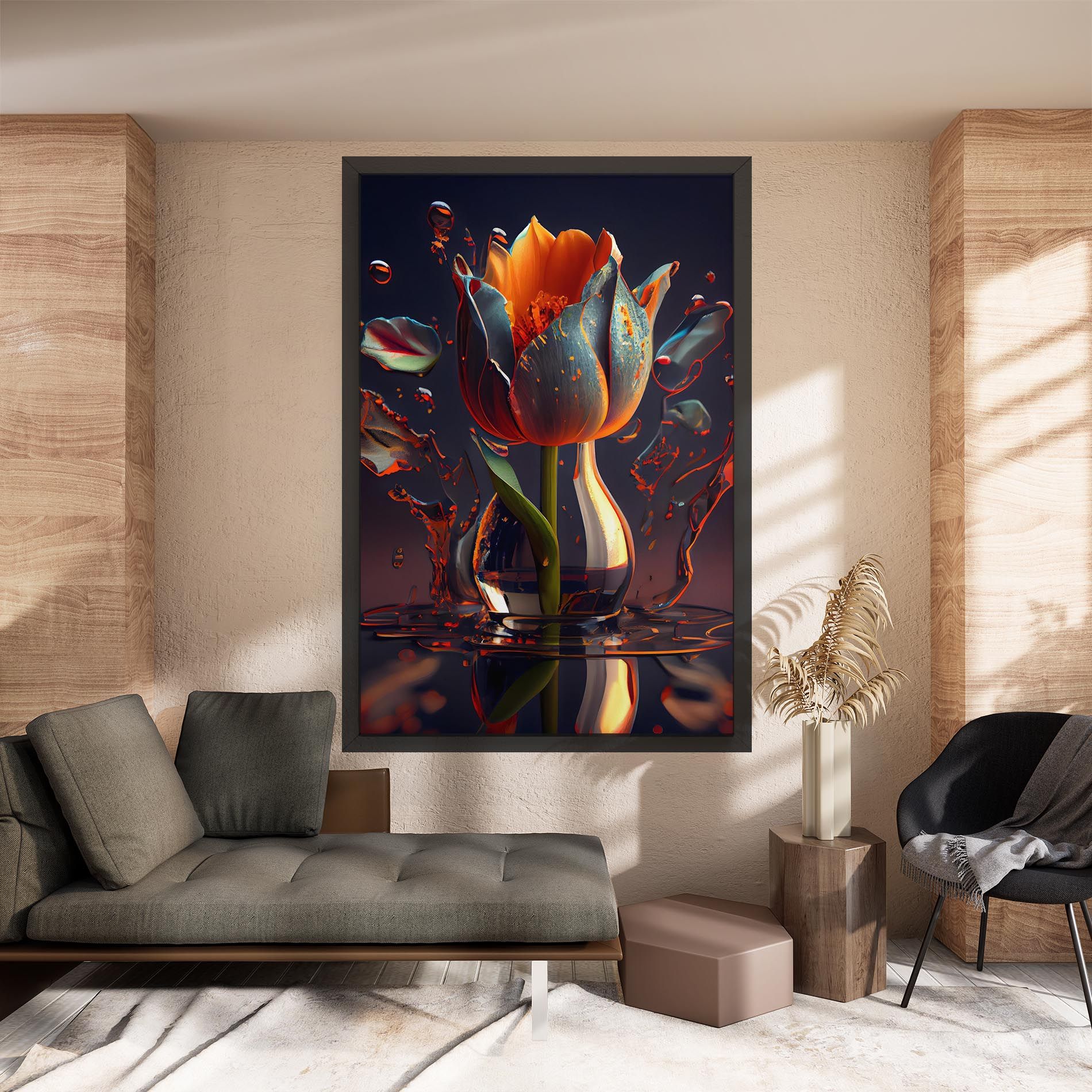Black Tulip In Vase mockup 8
