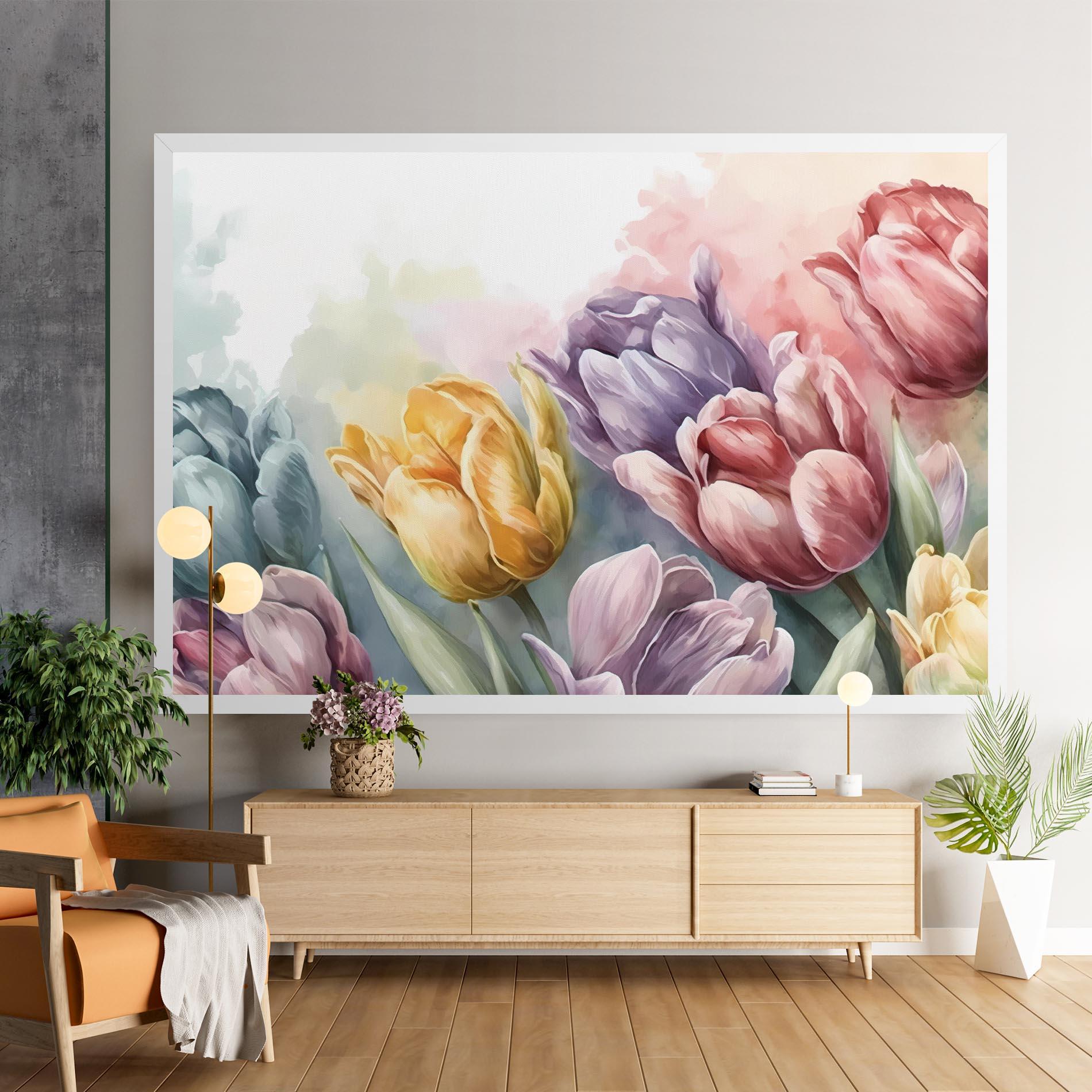 Tablou Canvas Pastel Tulips mockup 9