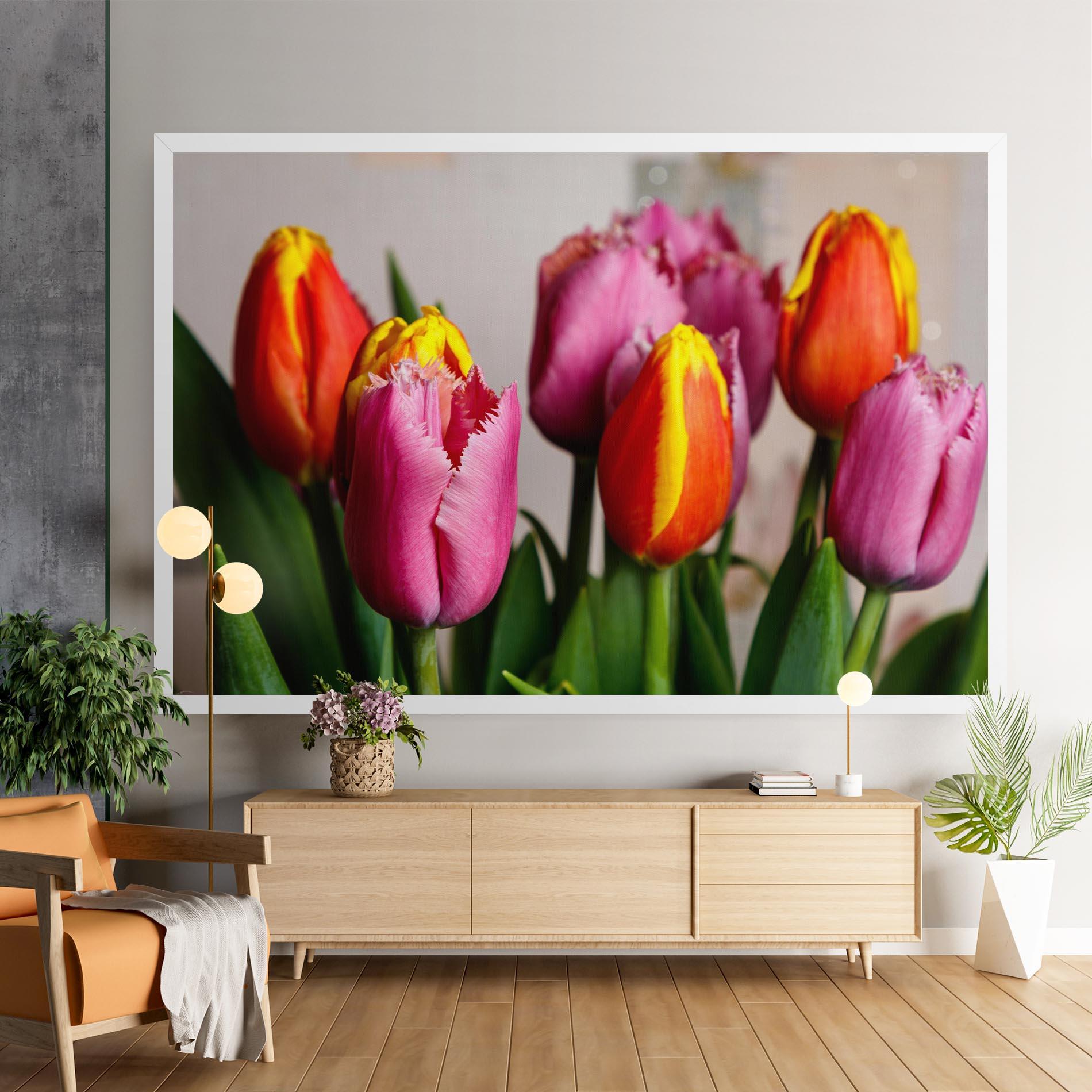 Tablou Canvas Pink Orange Tulips mockup 9
